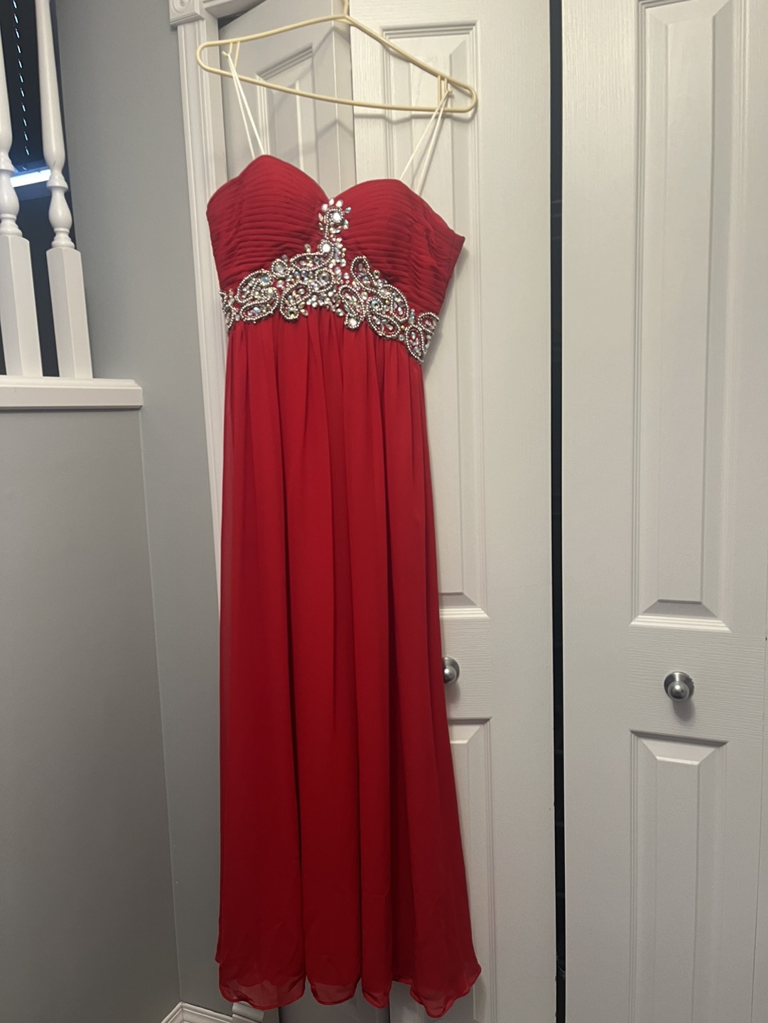 Red Strapless Formal Dress Size Small