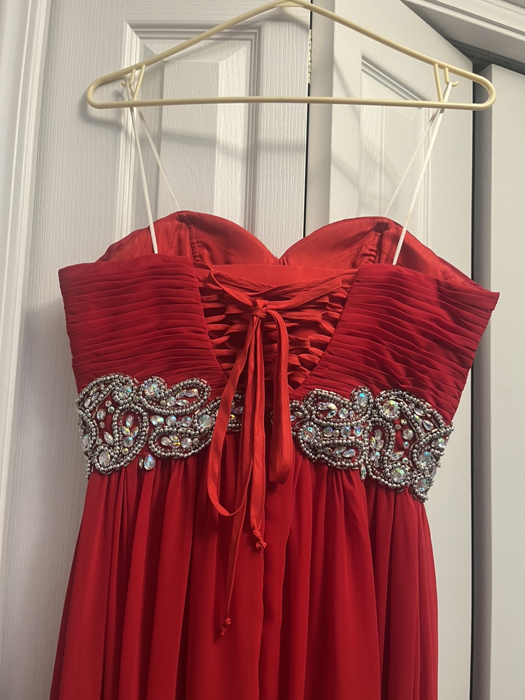 Red Strapless Formal Dress Size Small - photo 5