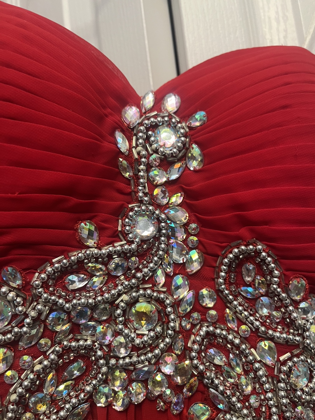 Red Strapless Formal Dress Size Small - photo 3