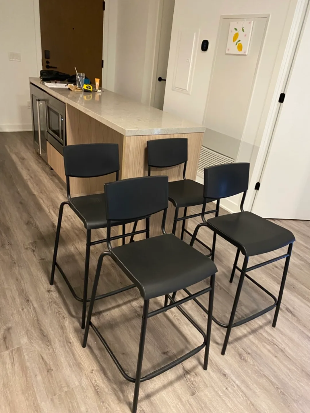 Set of 4 Black Bar Stools thumbnail