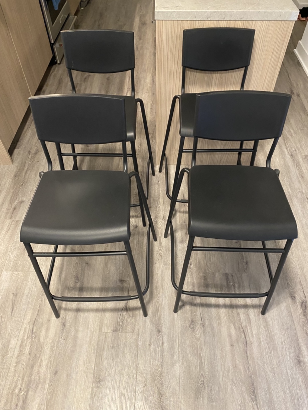 Set of 4 Black Bar Stools - photo 2