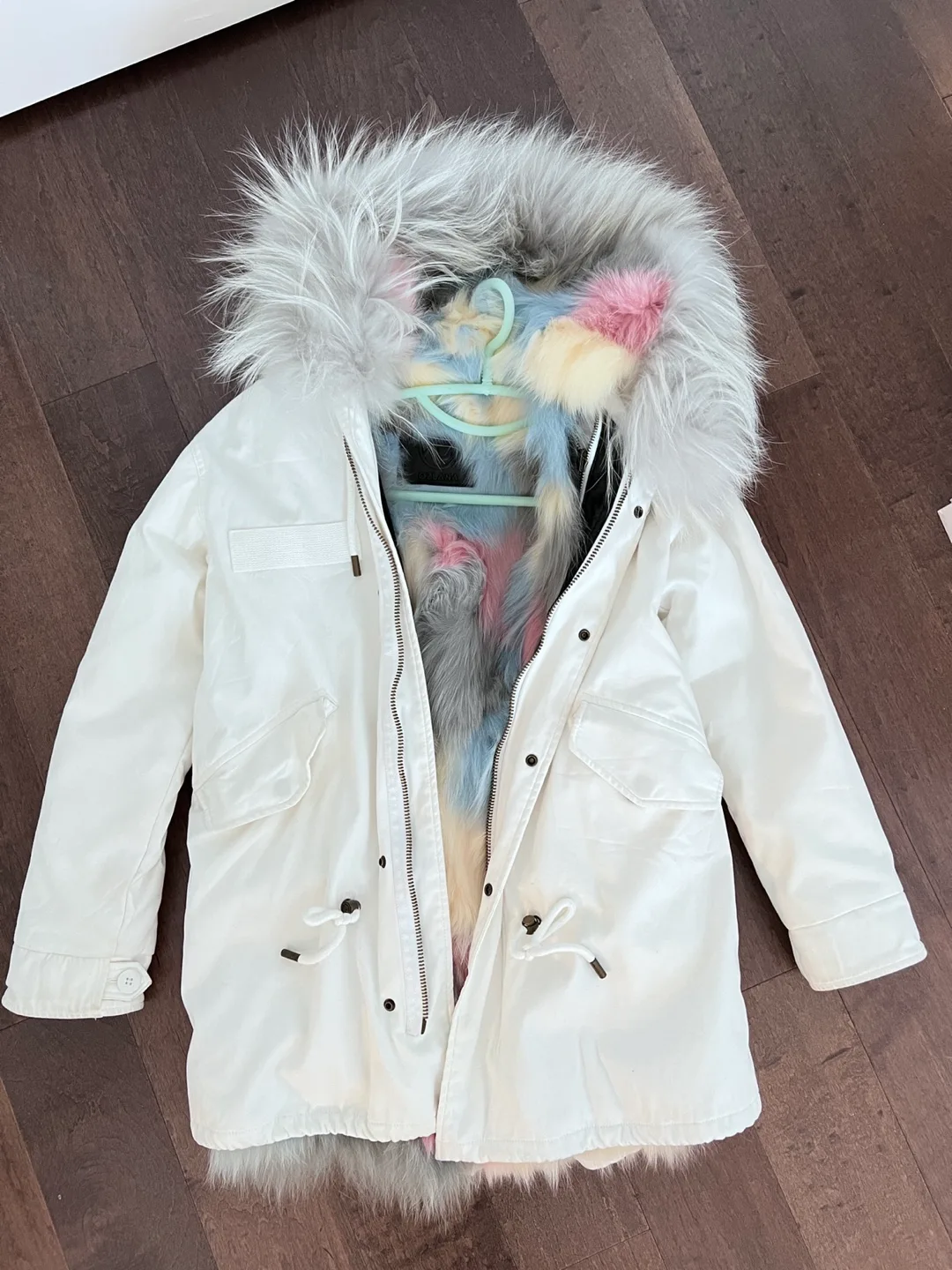 Ozlana White Fur Lined Winter Jacket image indicator(2)