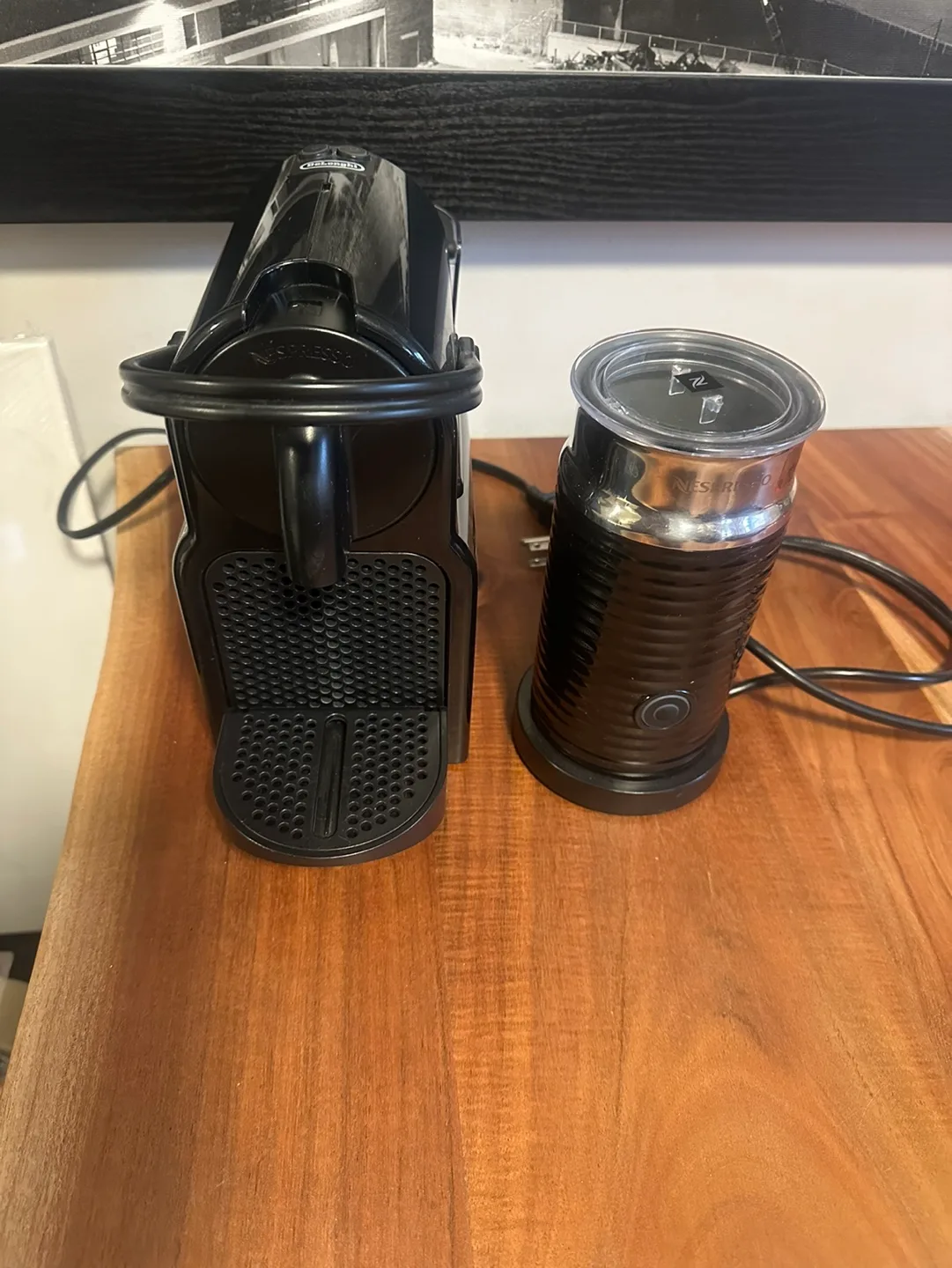 Nespresso Essenza Mini Coffee Machine and milk frother thumbnail