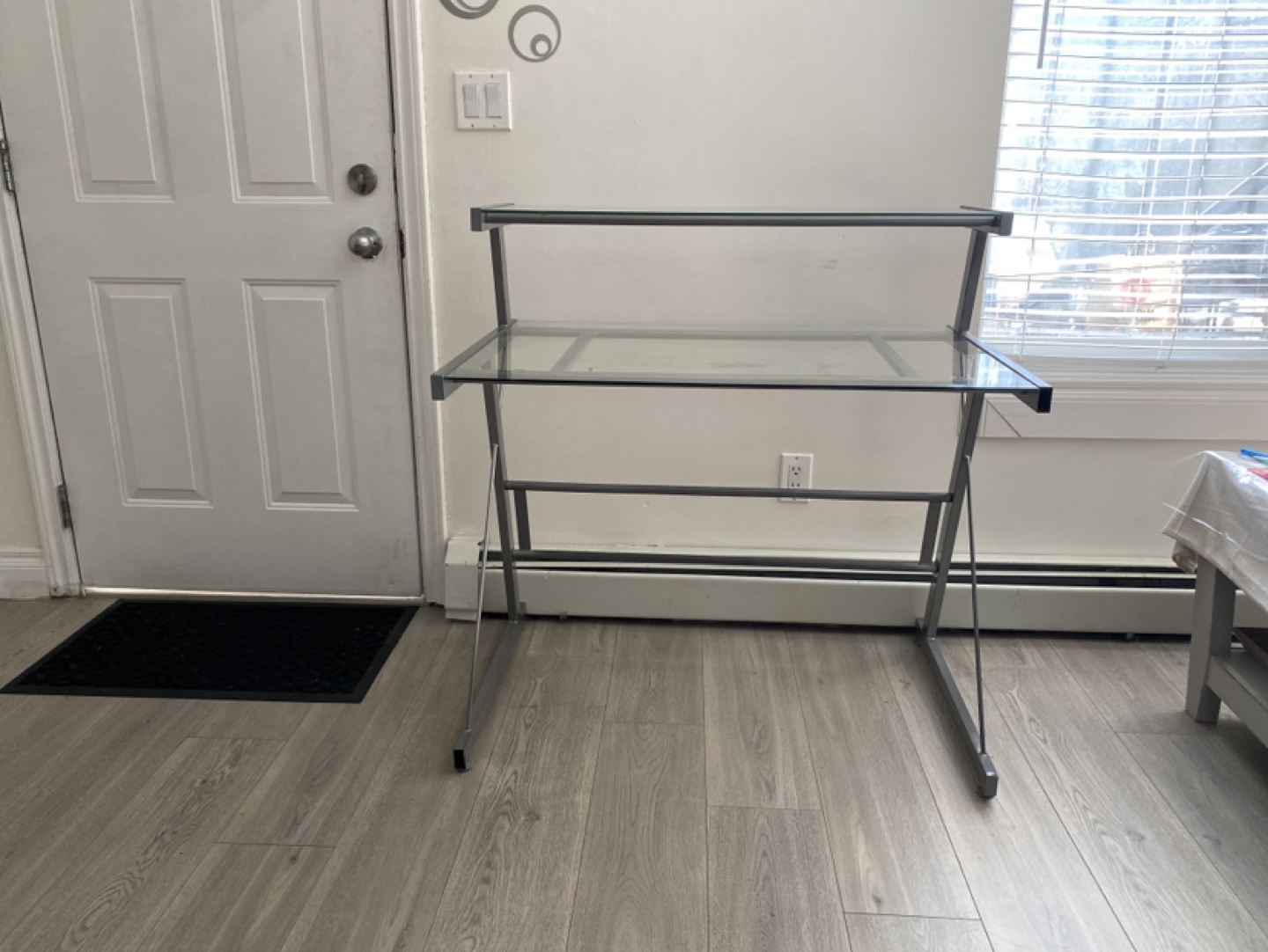 Glass Desk with Metal Frame