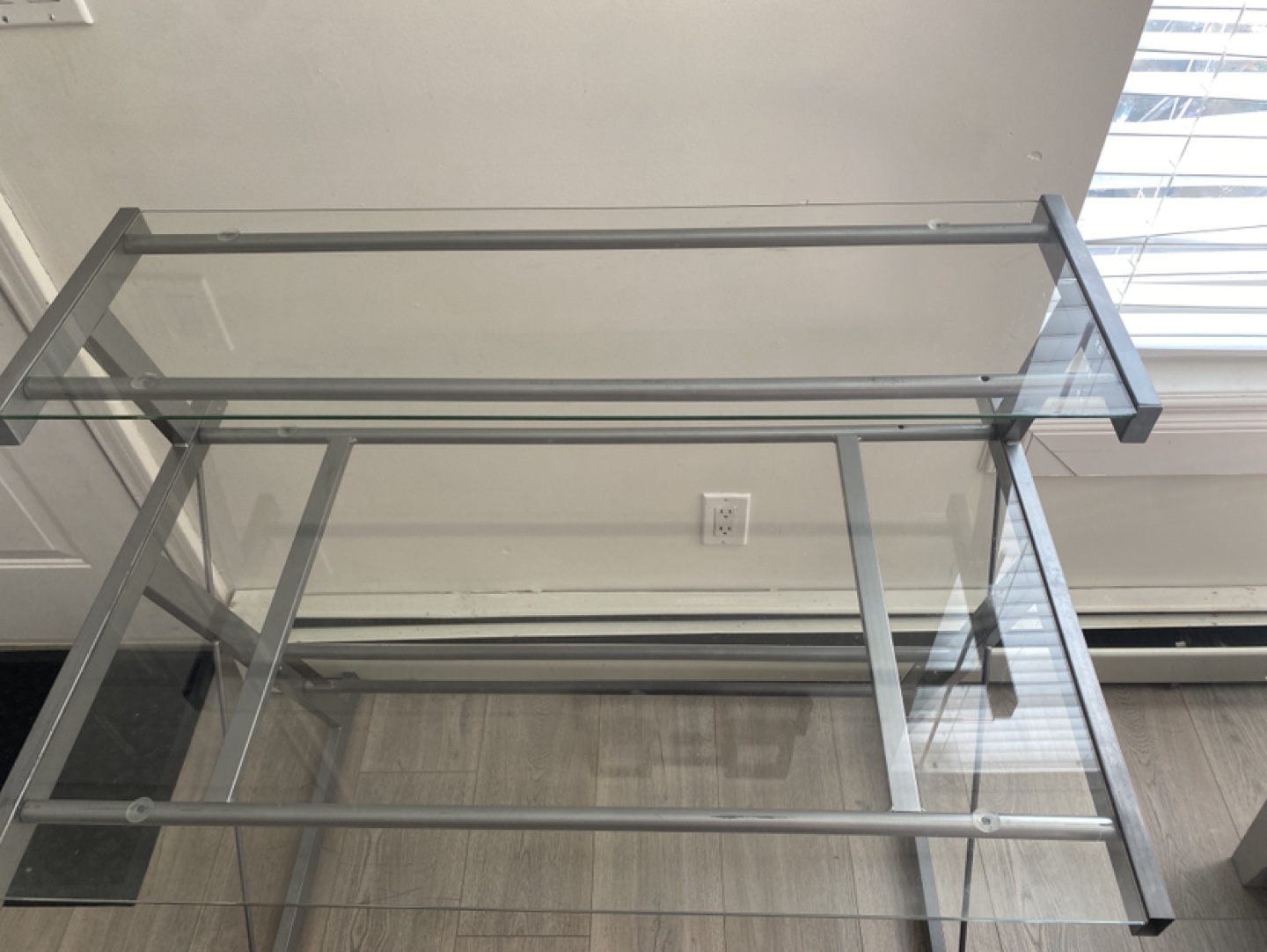 Glass Desk with Metal Frame - photo 2
