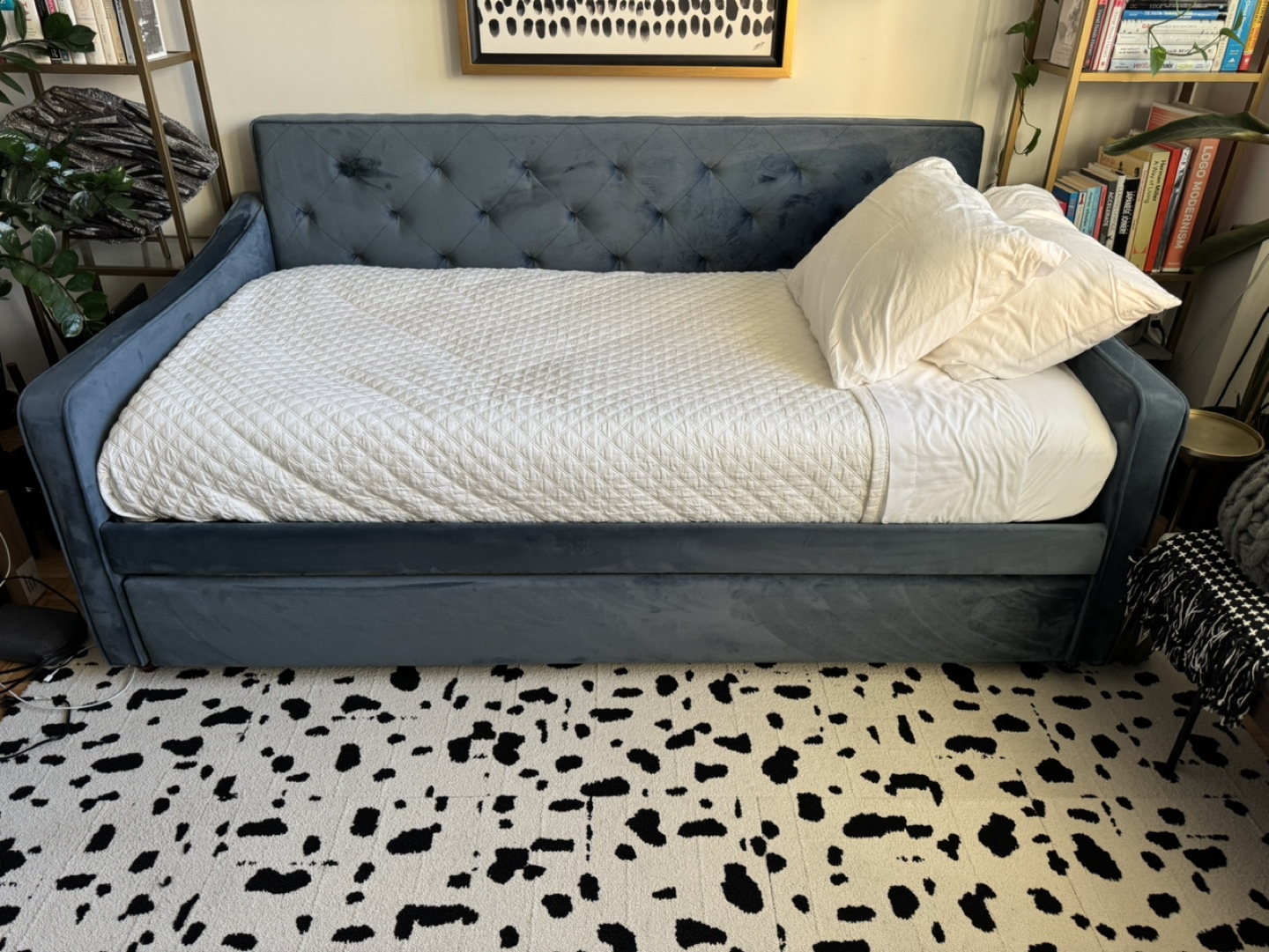 Velvet Tufted Daybed with Trundle - photo 2