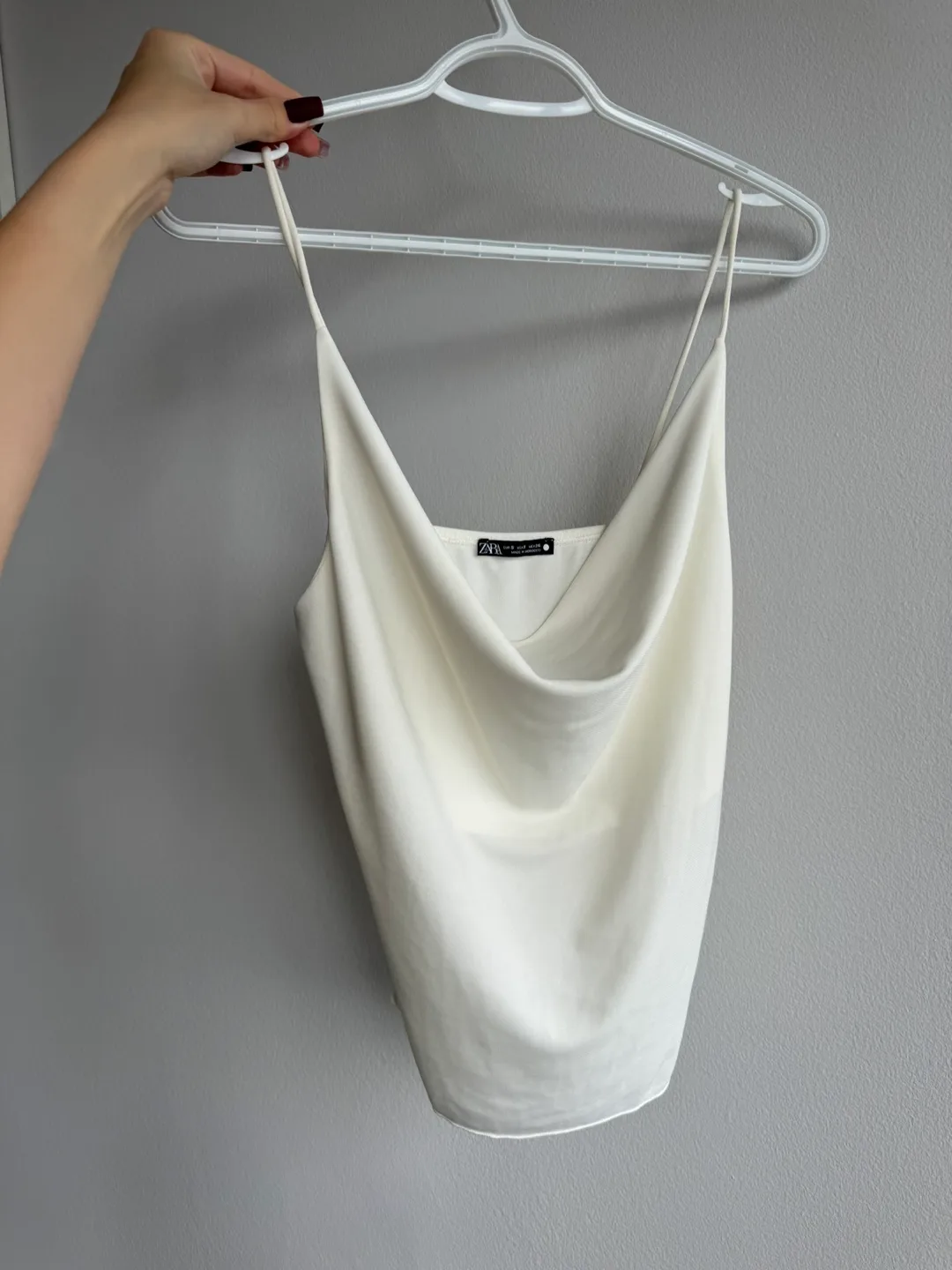 White Zara Cowl Neck Tank Top image indicator(3)