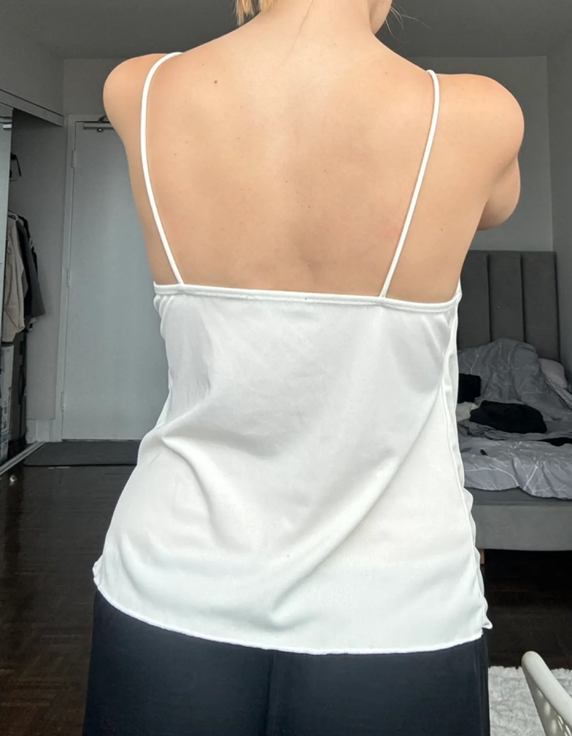 White Zara Cowl Neck Tank Top image indicator(2)