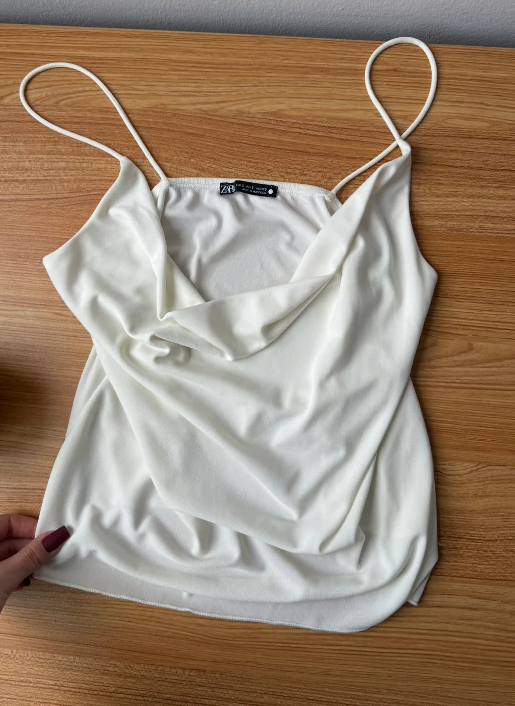 White Zara Cowl Neck Tank Top image indicator(5)