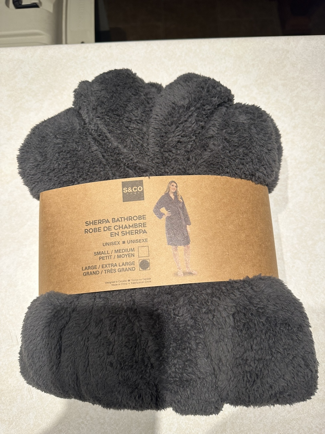 Sherpa Bathrobe - Charcoal Grey