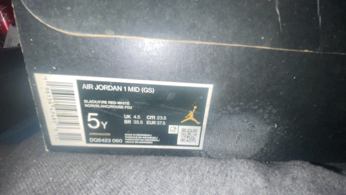 Air Jordan 1 Mid GS Black/Fire Red - photo 5