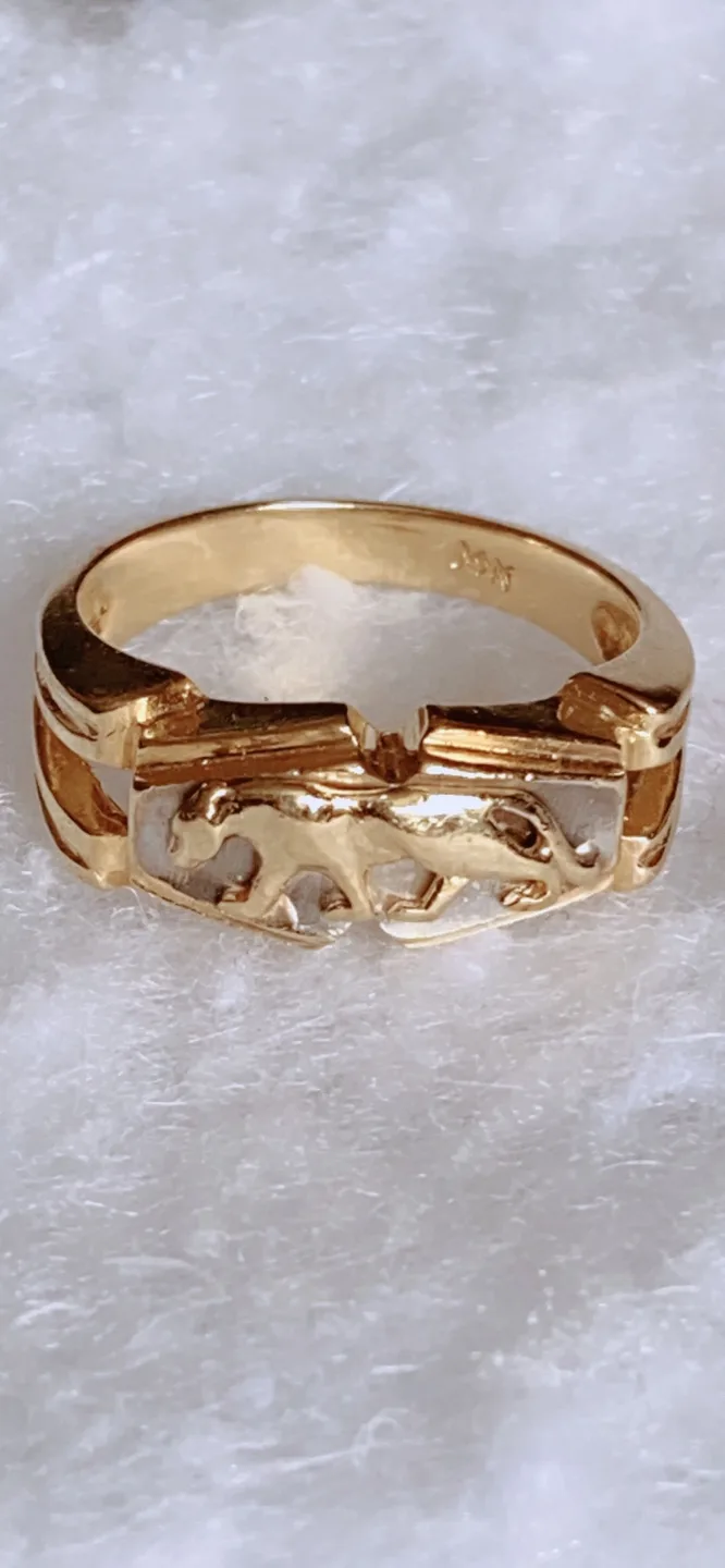 14K Yellow & White Gold Puma Band Ring thumbnail