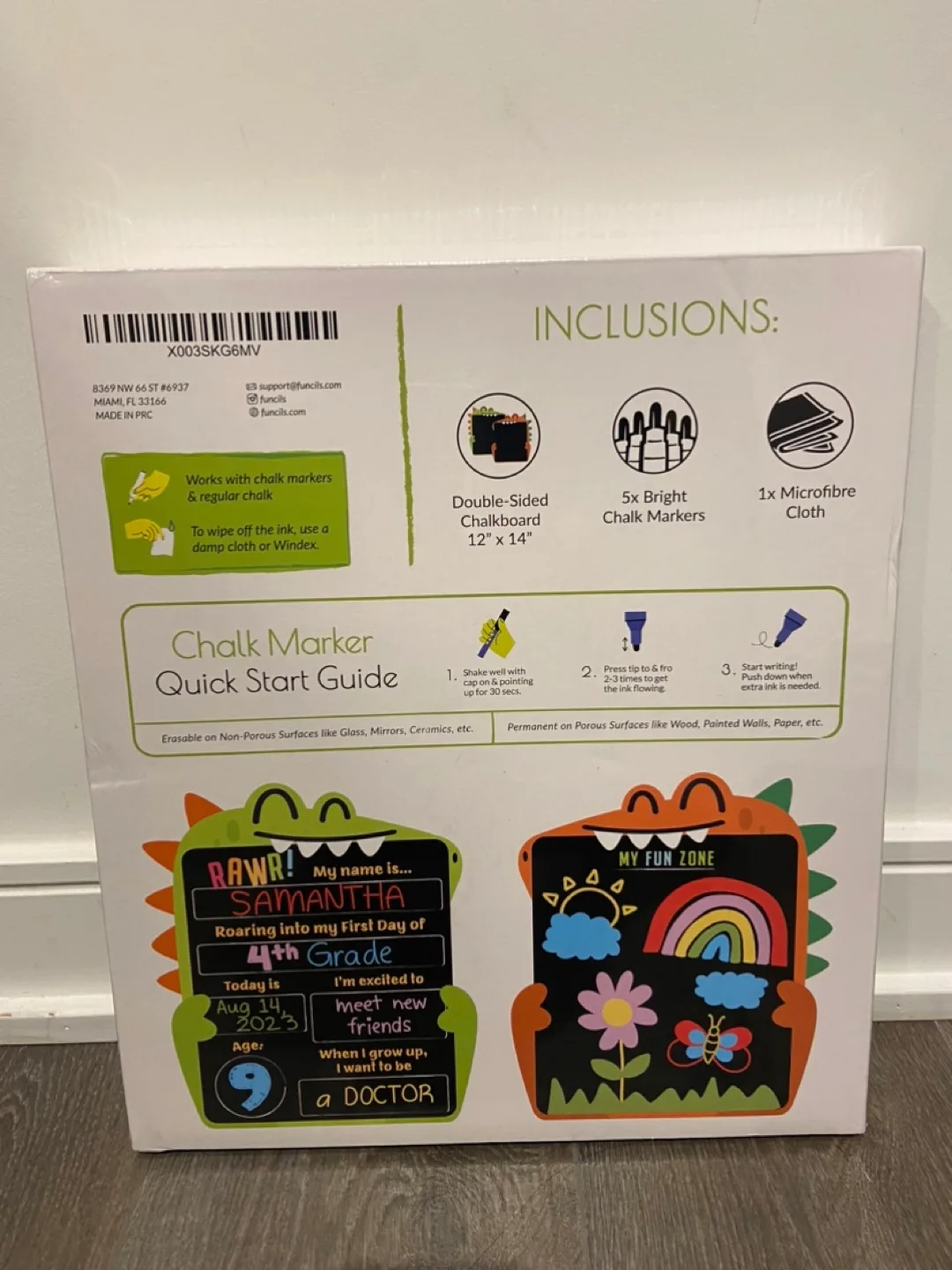 NEW!! Funcils Double-Sided Chalkboard for Kids Milestones! image indicator(2)