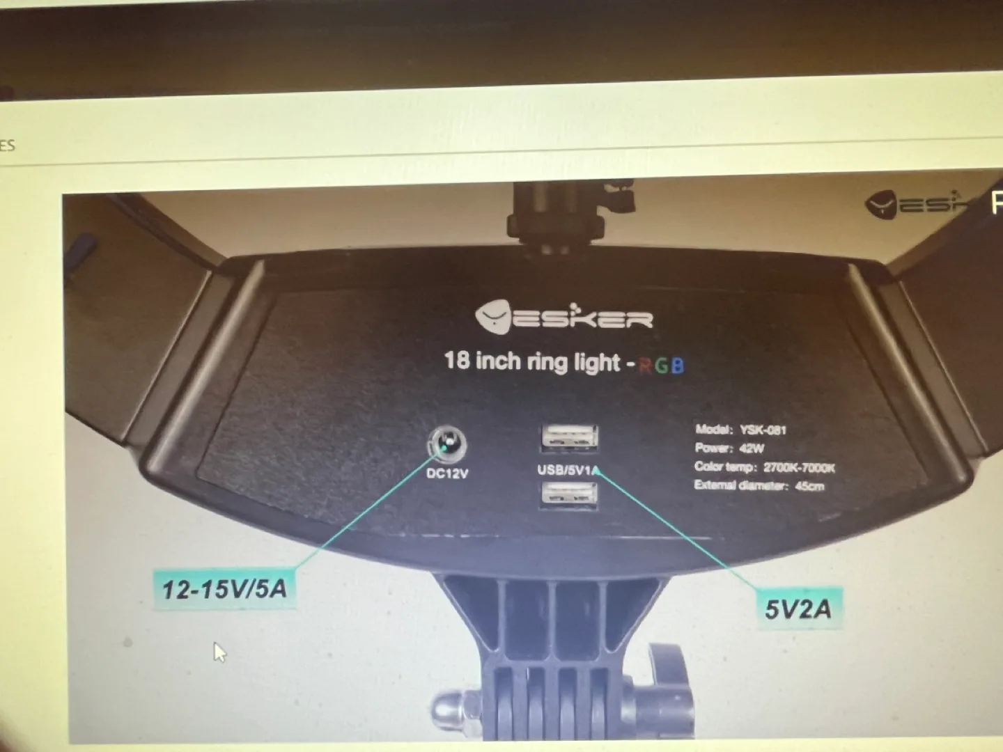 18 inch RGB Ring Light with Tripod Stand and Phone Holder image indicator(8)