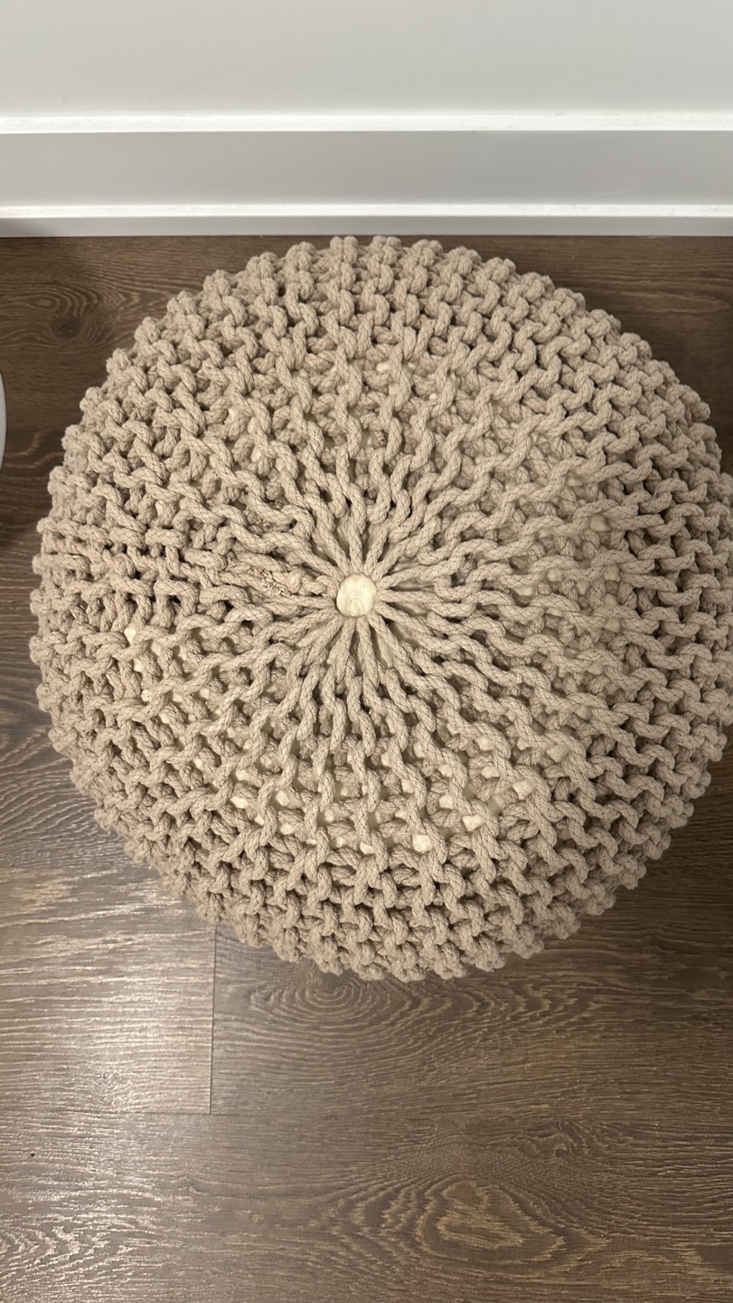 Knitted Round Pouf Ottoman - photo 2
