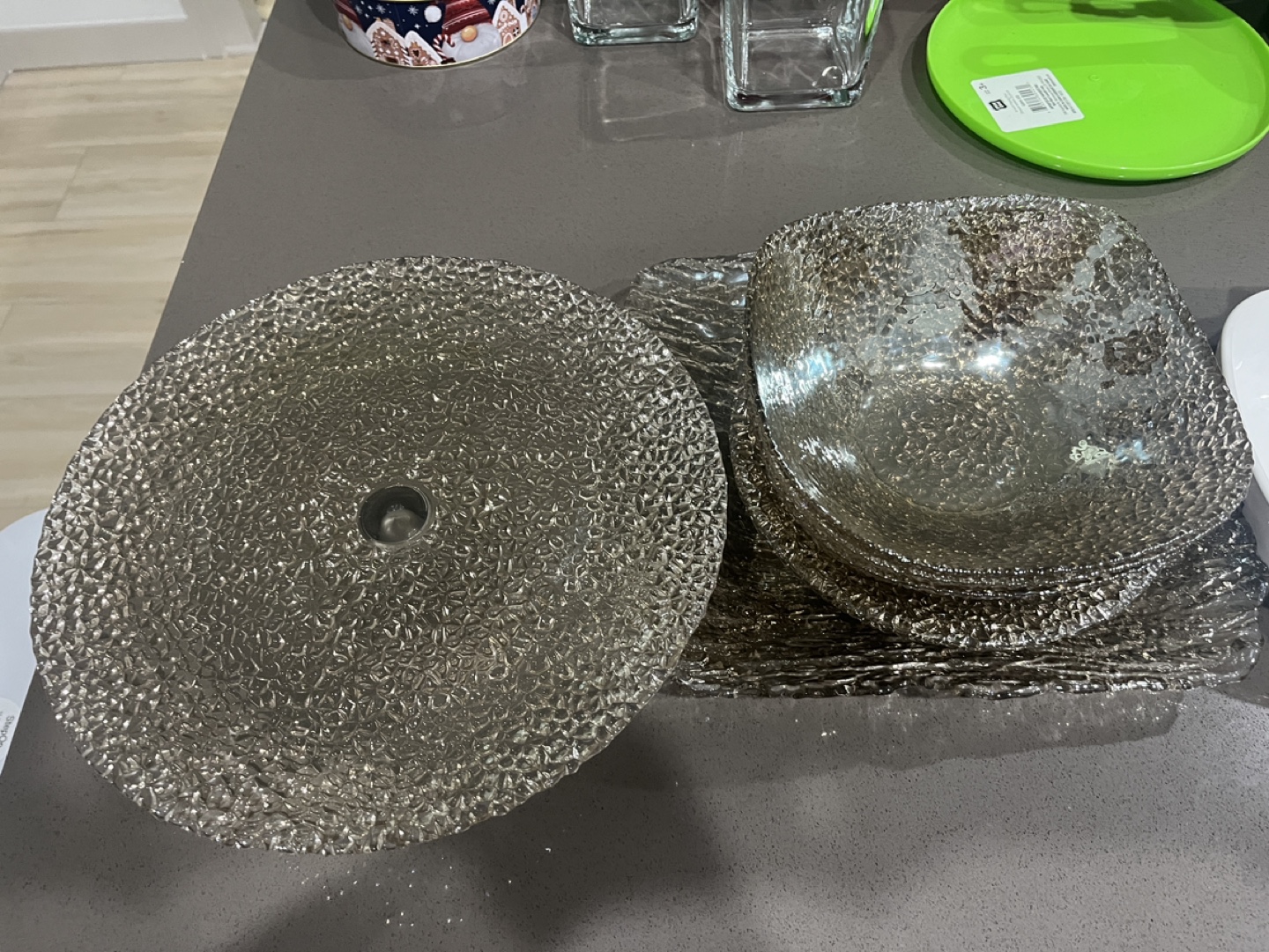 Glass Cake Stand and Serving Bowls - photo 2