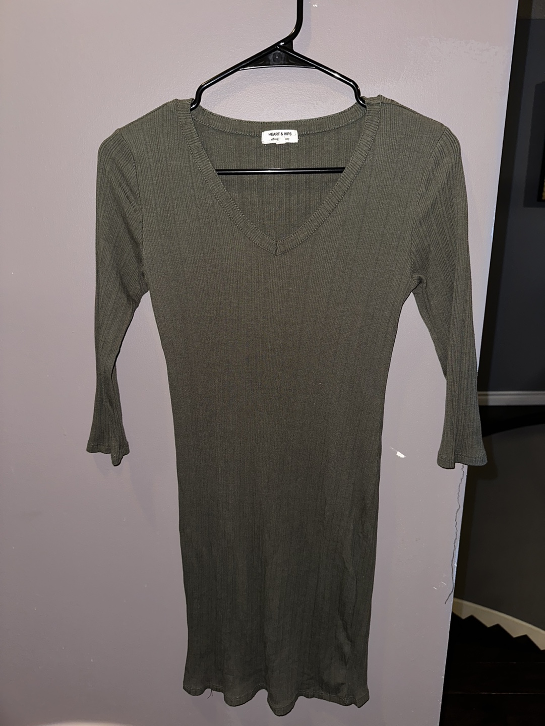Heart & Hips Green Ribbed Dress