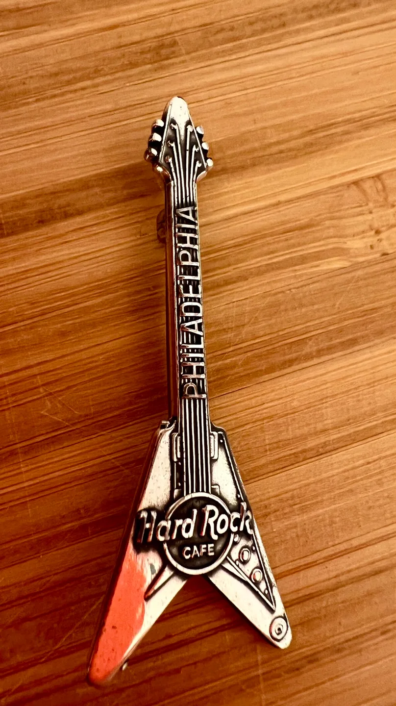 Grad gift Hard Rock Philadelphia Guitar Pin NIB Collector image indicator(6)