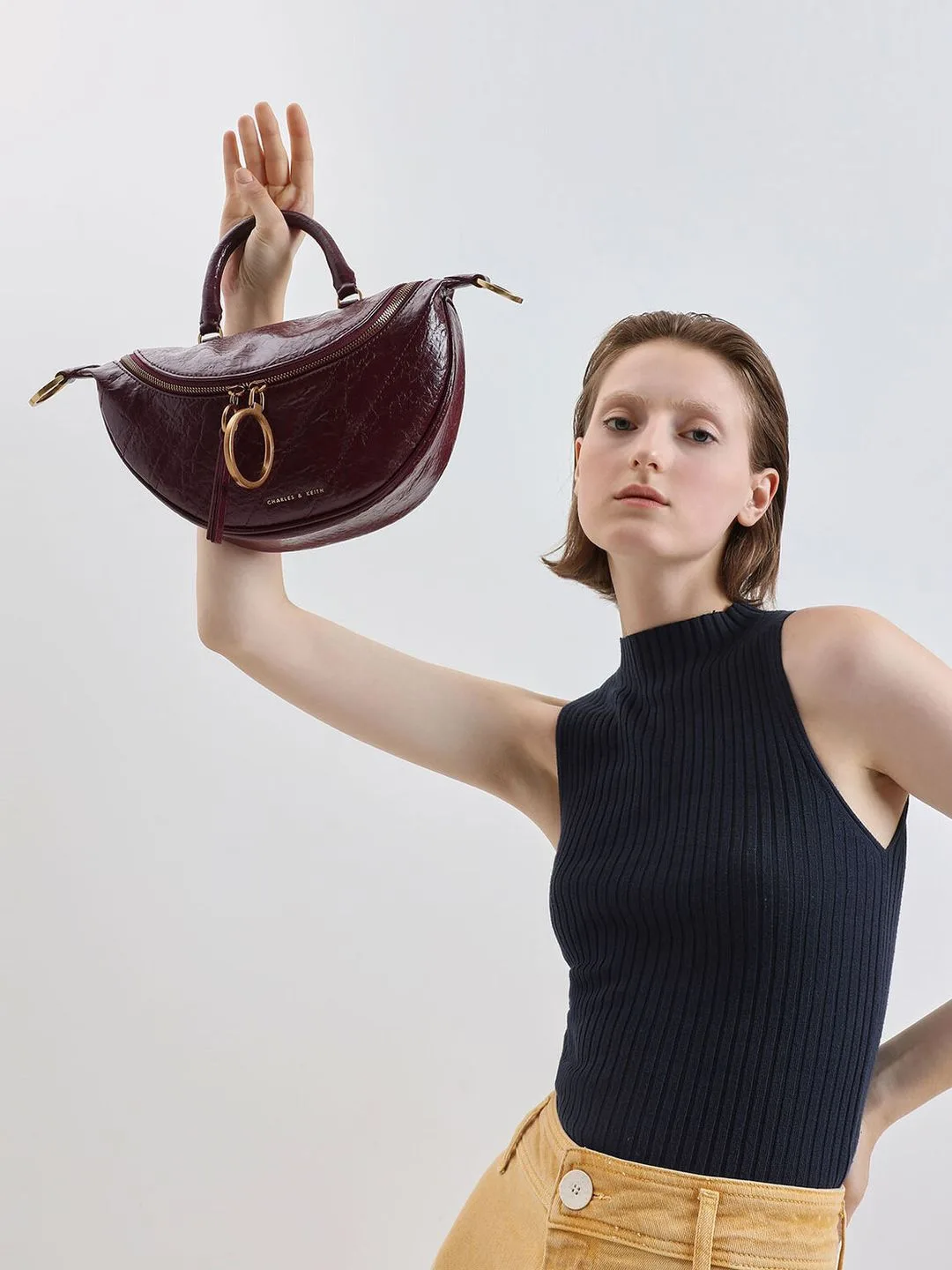 Brand New Charles & Keith Burgundy Bag image indicator(4)