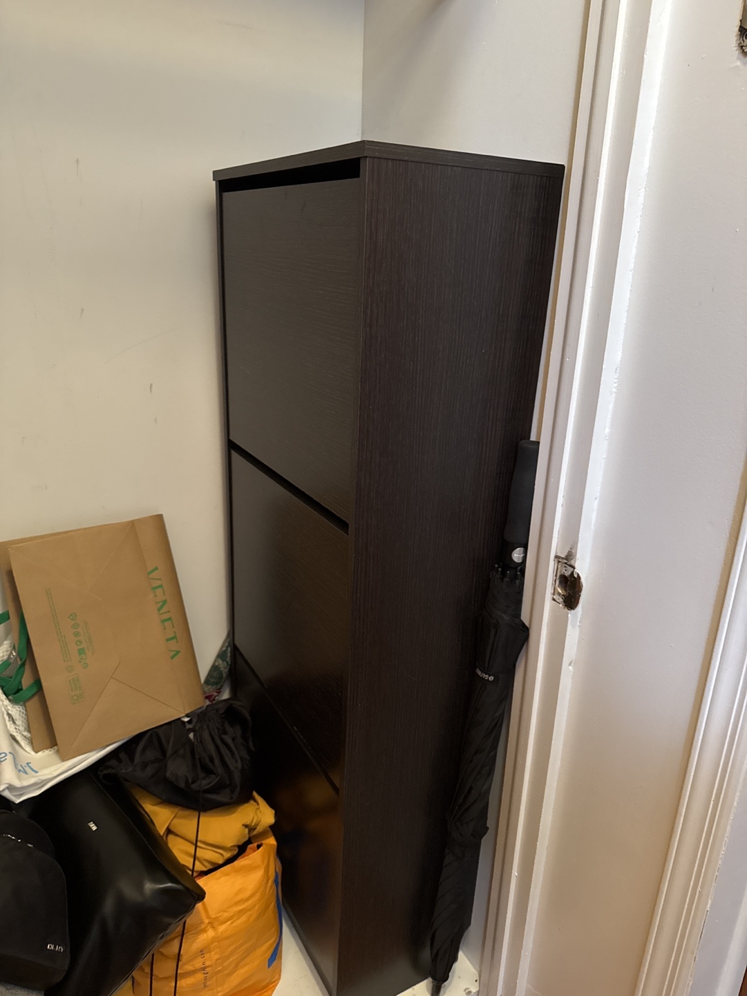 Tall Shoe Cabinet with 3 Shelves
