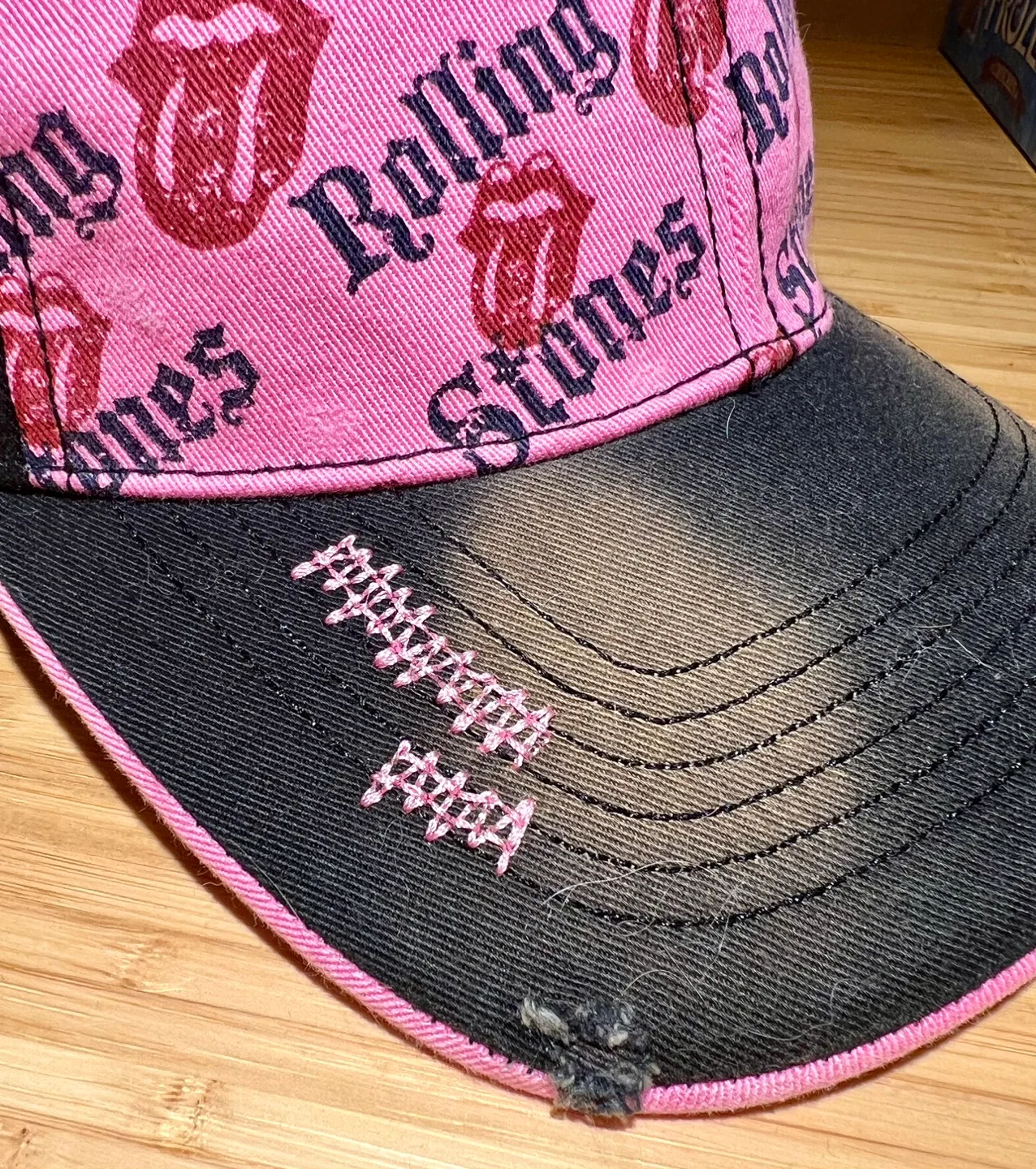 NWT Rolling Stones Pink & Black Baseball Cap image indicator(2)