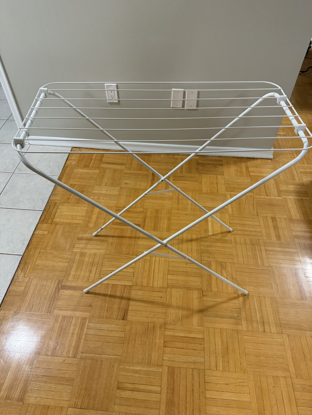White Foldable Clothes Drying Rack