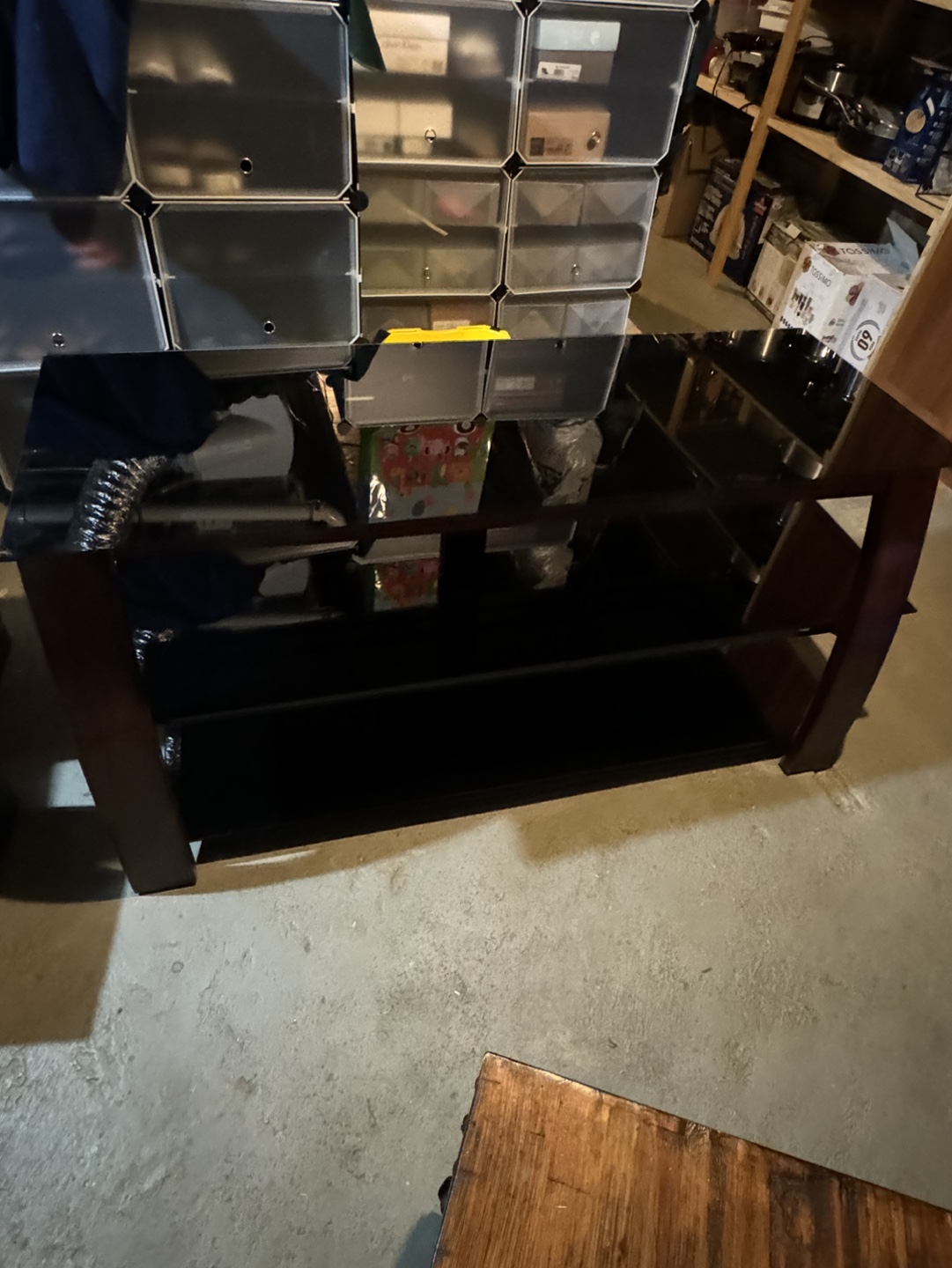 Black Glass TV Stand