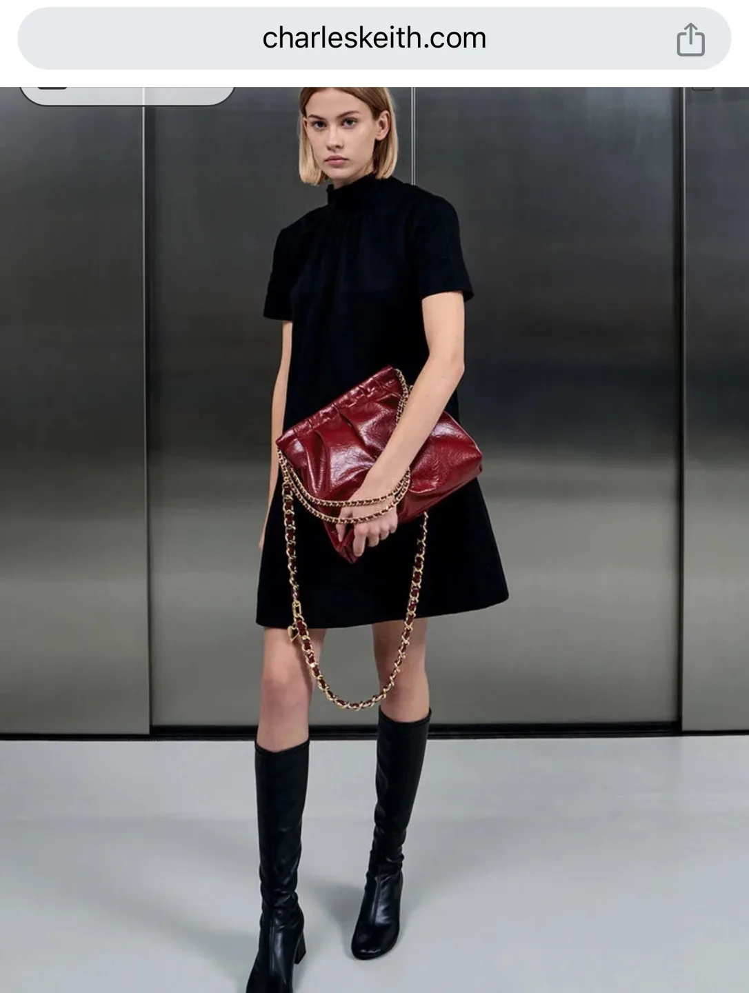 Charles & Keith Double Chain Hobo Bag in Cream image indicator(9)