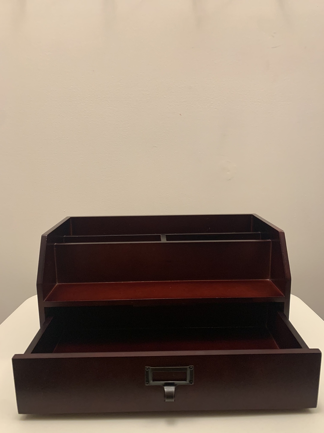 Wooden Desk Organizer with Drawer - photo 3