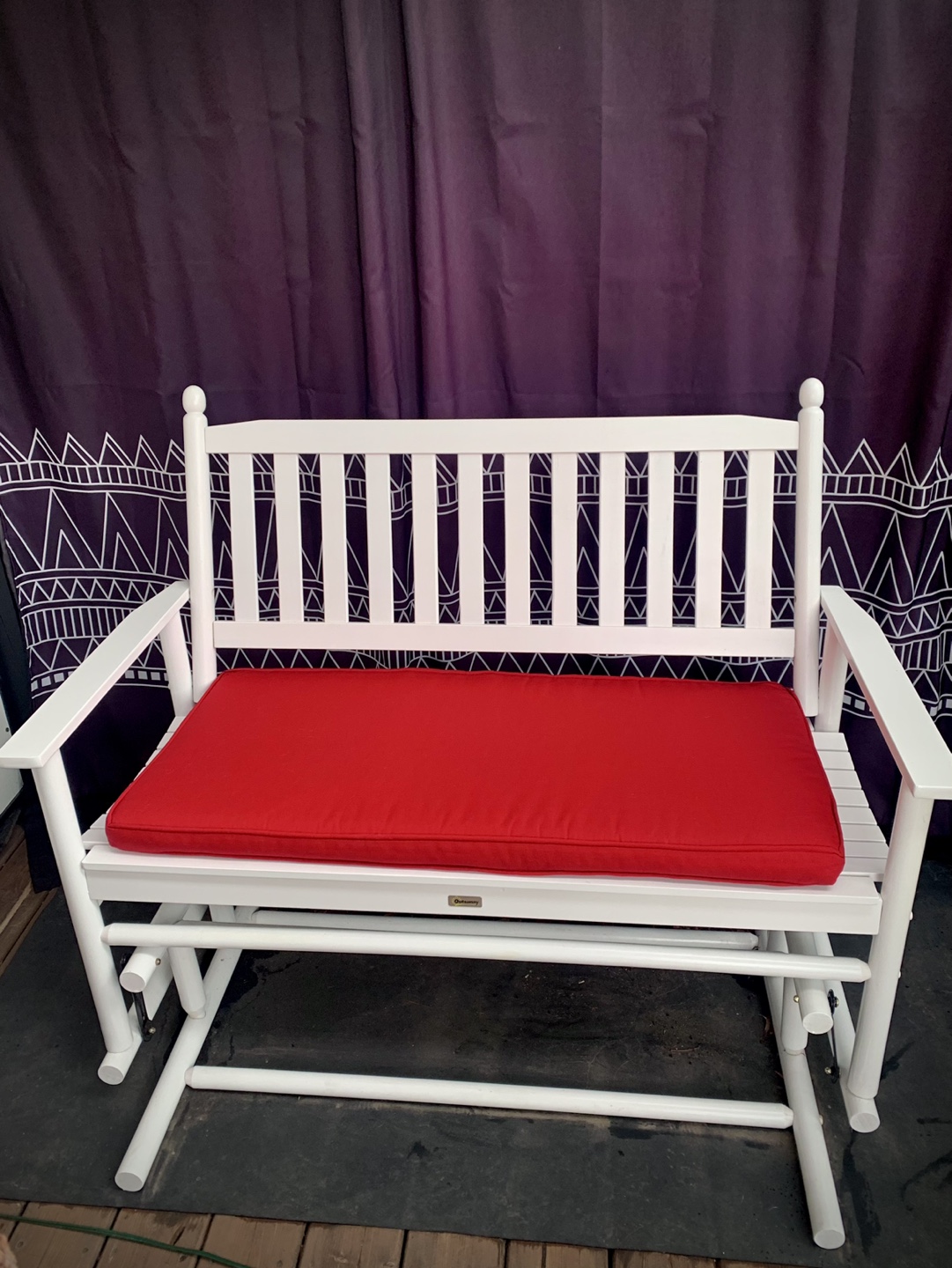 White Glider Bench