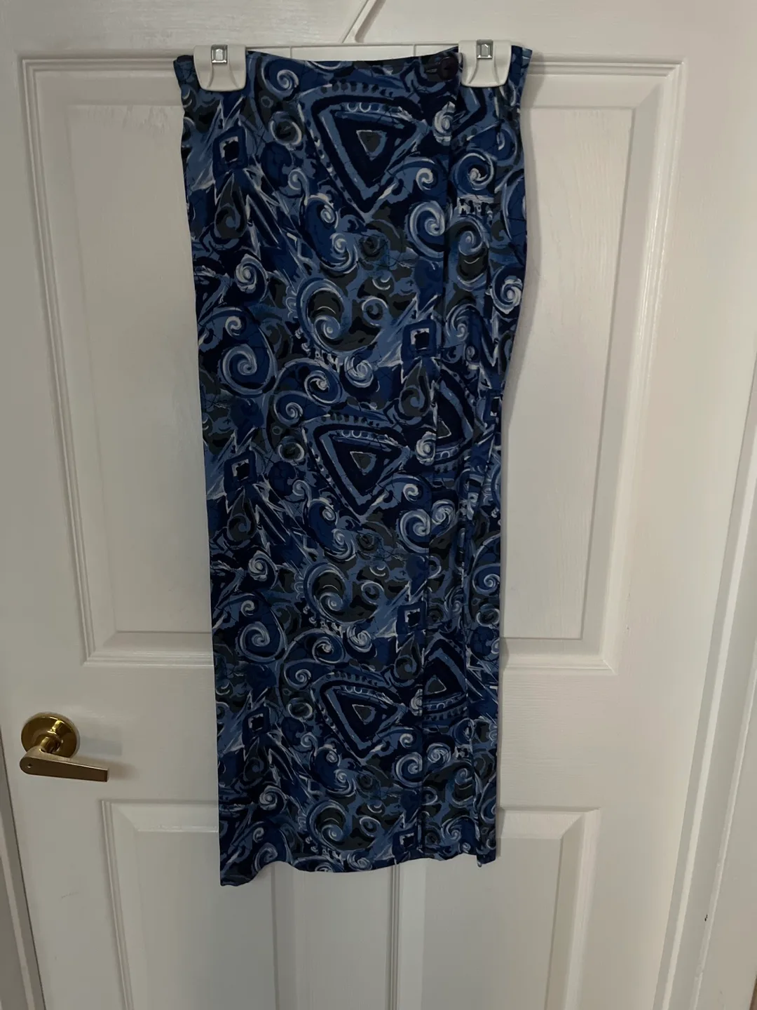 Maya Classic Blue and Grey Wrap Skirt thumbnail