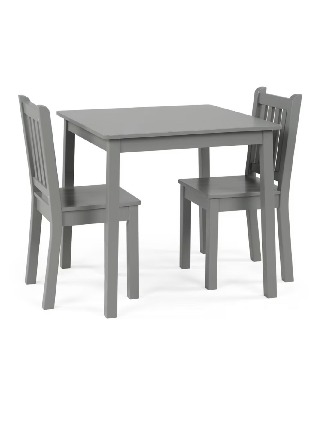 New Grey Big Kids Wood Table and 2 Chair Set