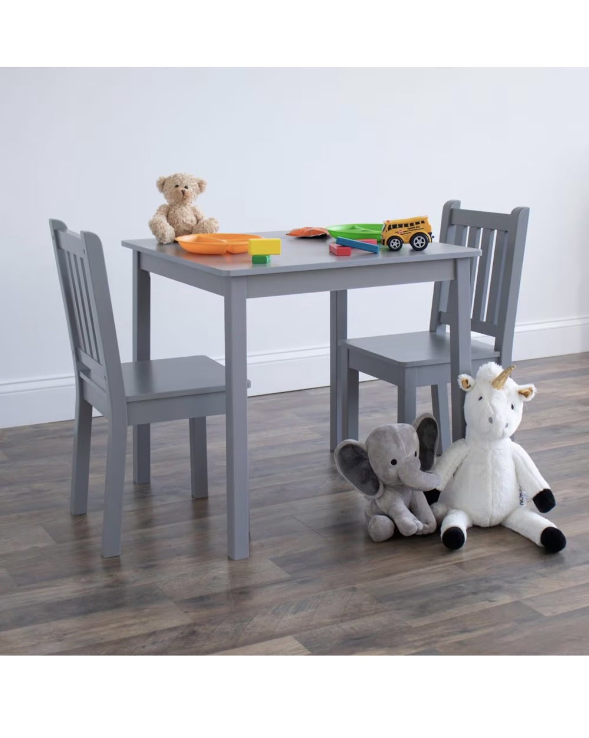 New Grey Big Kids Wood Table and 2 Chair Set - photo 5