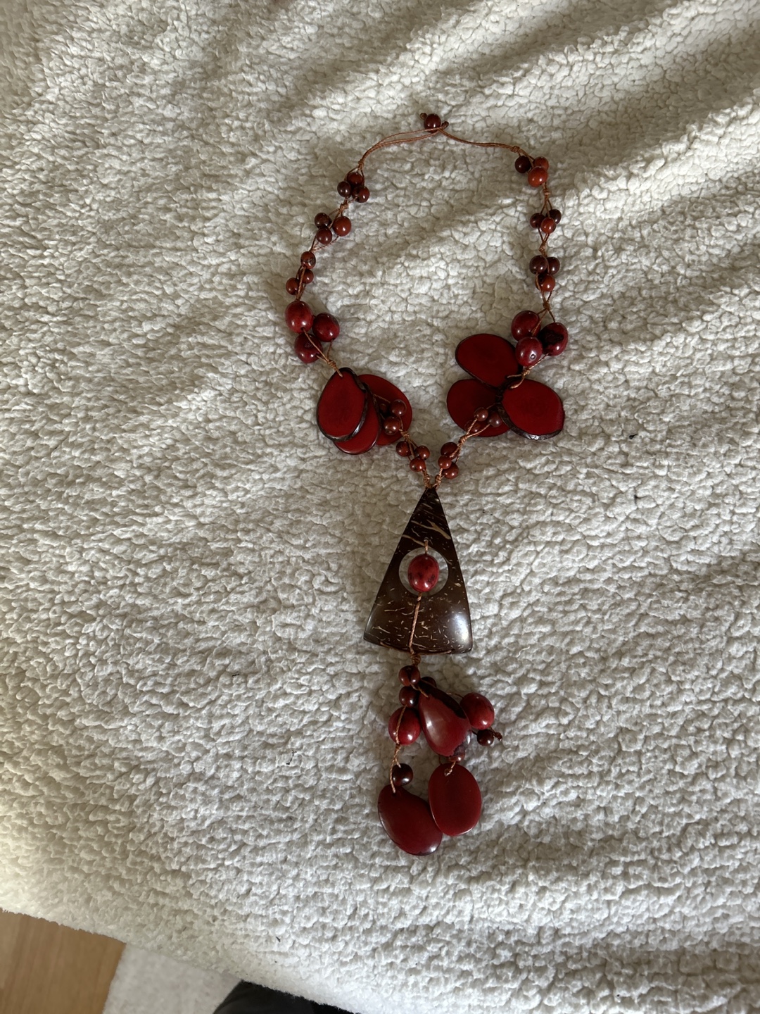 Red Ecuadorian hand made necklace