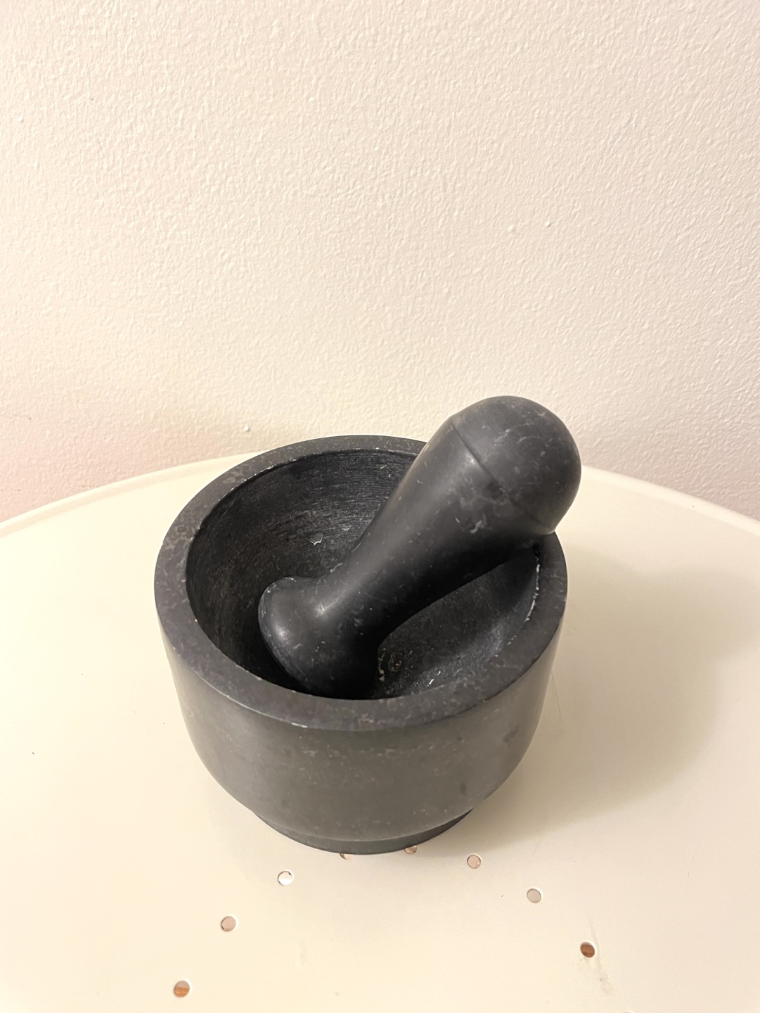 Black Marble Mortar and Pestle - photo 3