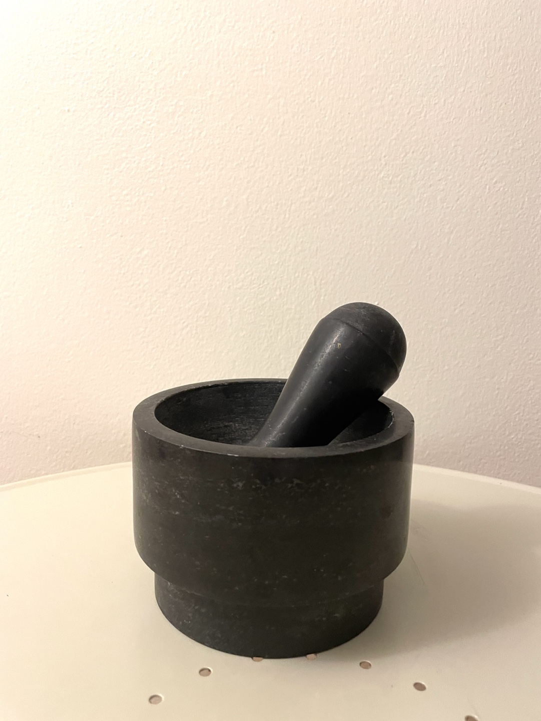 Black Marble Mortar and Pestle