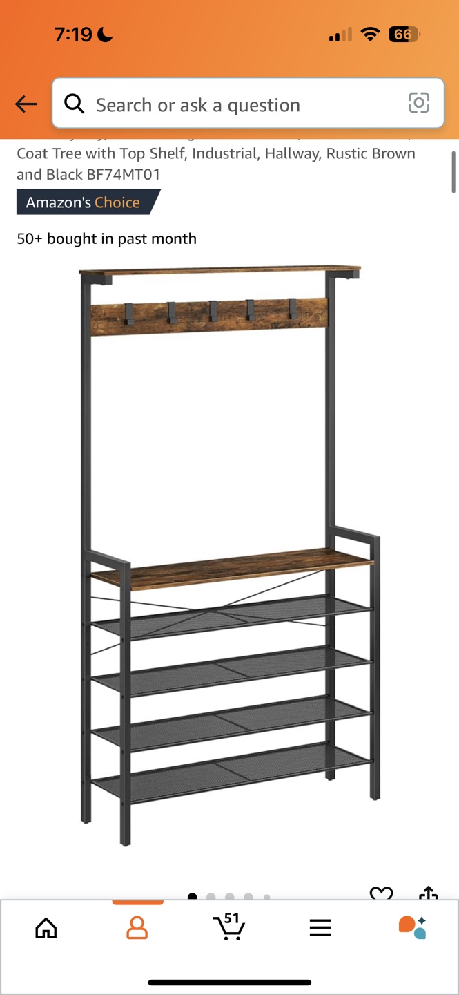 Shoe Rack with Coat Hanger