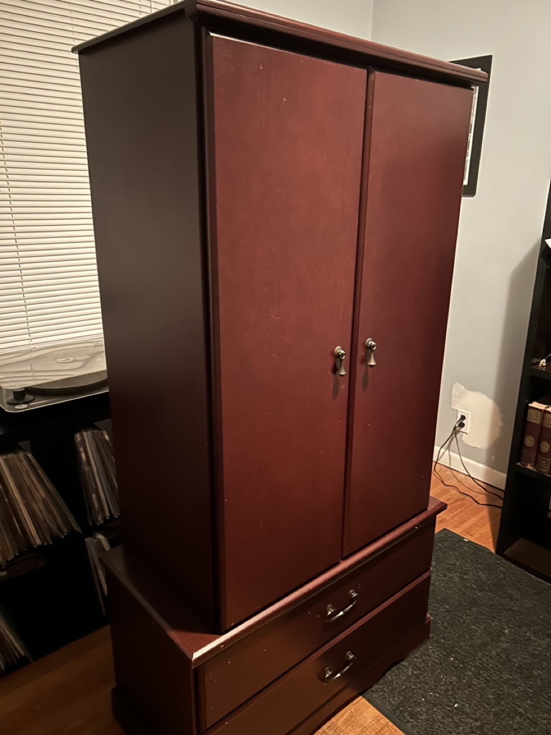Solid wood armoire with two drawers - photo 2