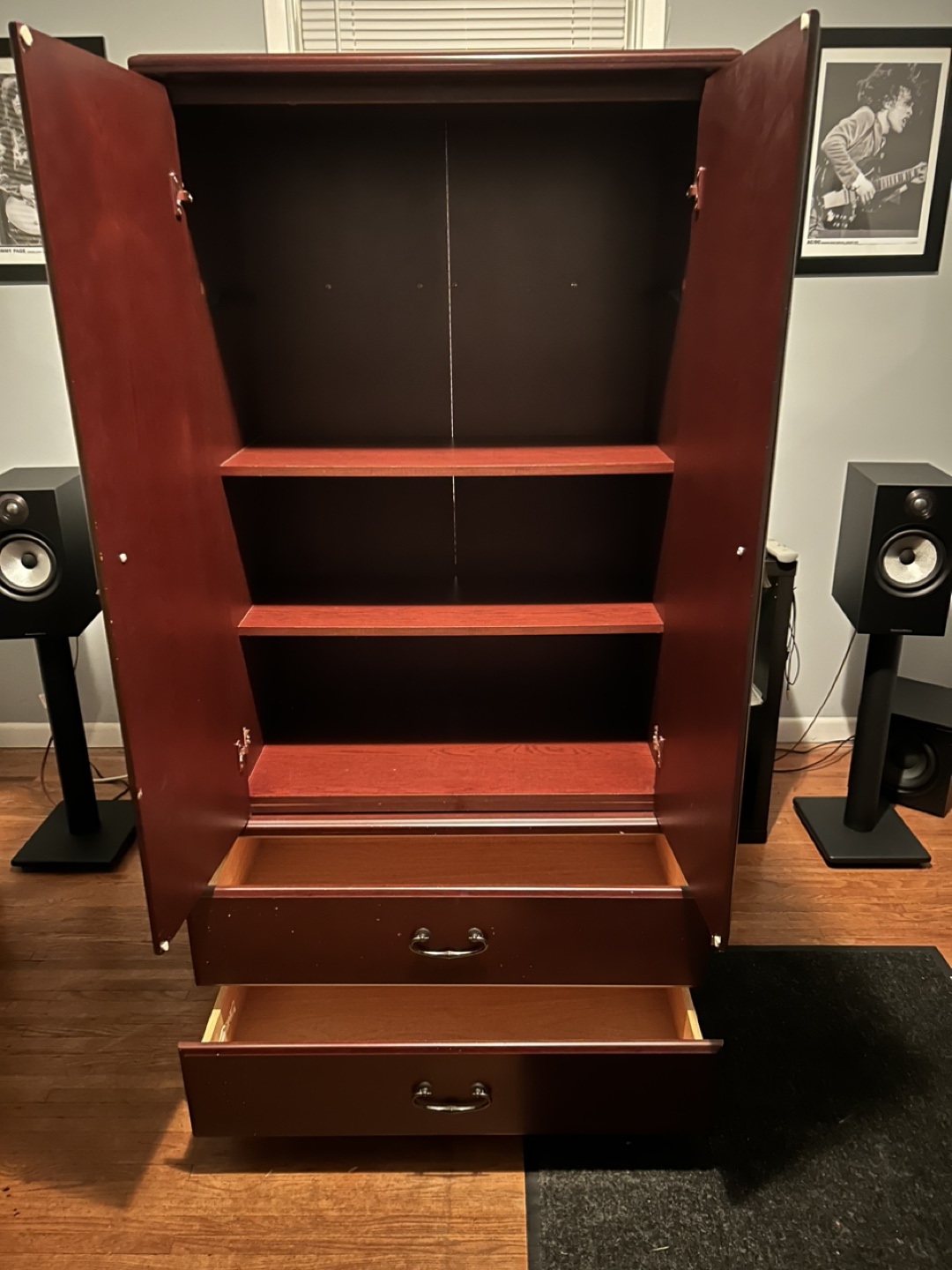 Solid wood armoire with two drawers - photo 3