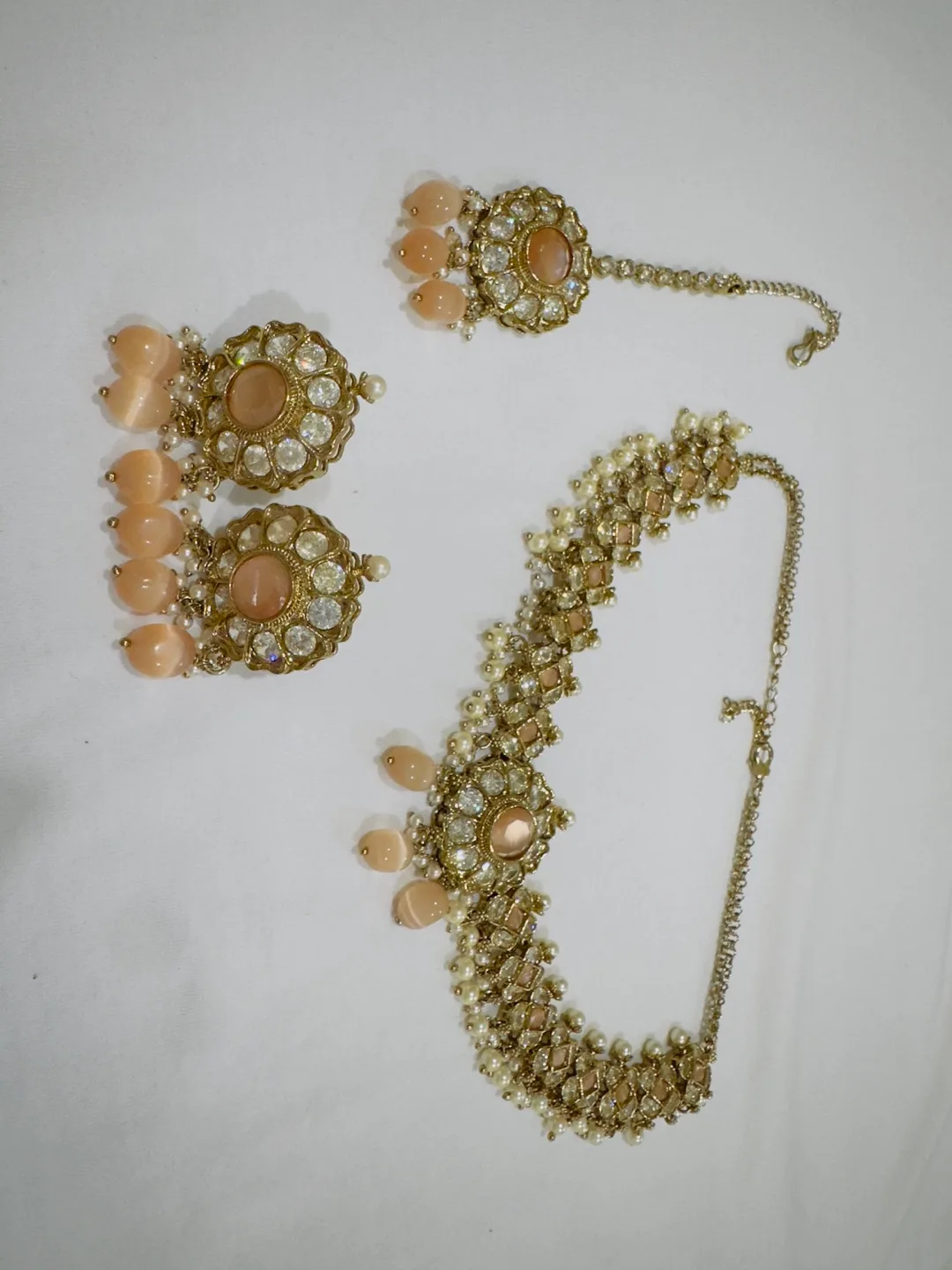 Gold Tone Indian Bridal Jewellery Set thumbnail