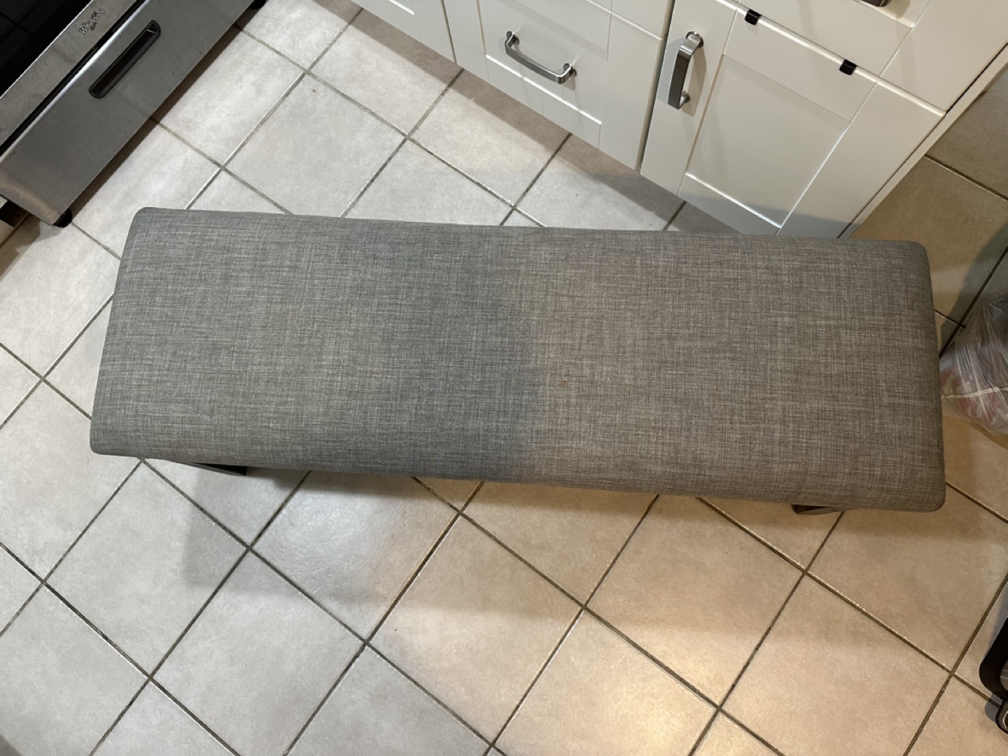 Upholstered linen bench - photo 4