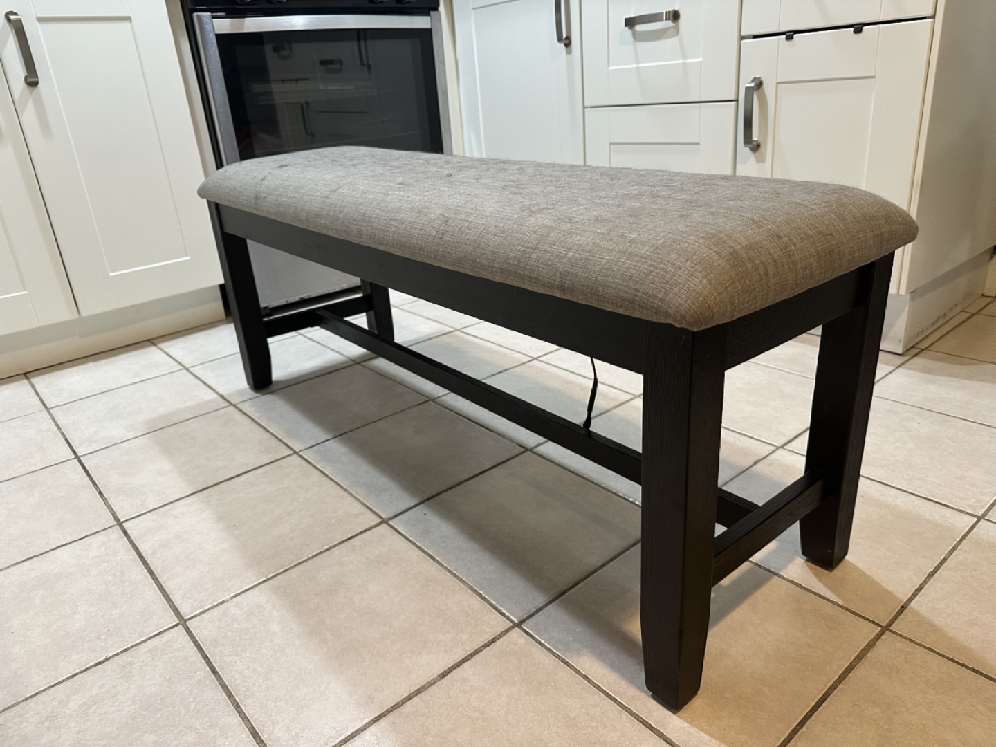 Upholstered linen bench - photo 2