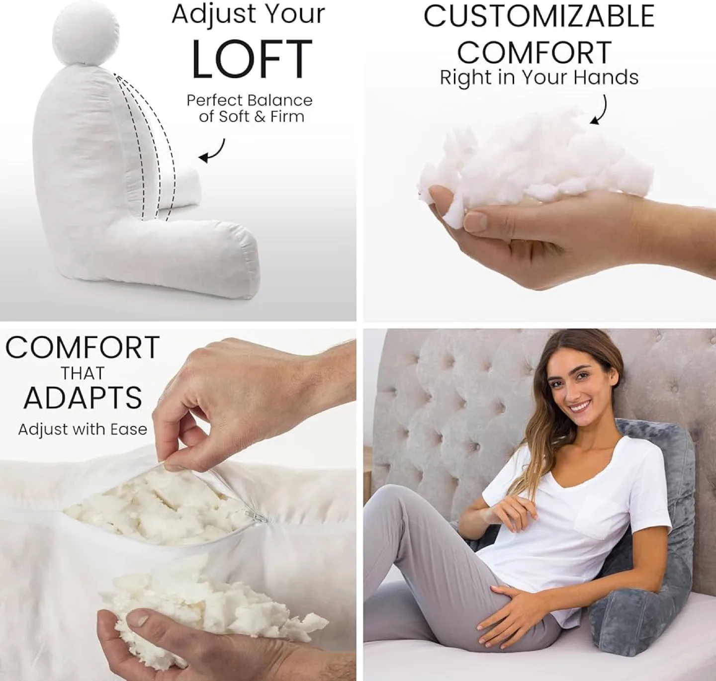 🍓NEW! Luxury Solid Velvet Lounge Cushion w/pockets Back Support image indicator(3)