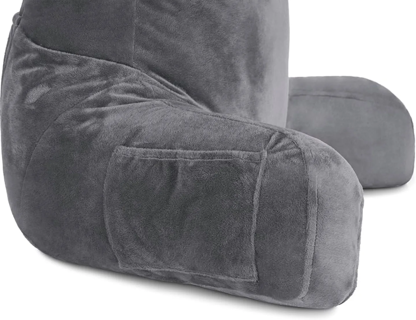 🍓NEW! Luxury Solid Velvet Lounge Cushion w/pockets Back Support image indicator(8)