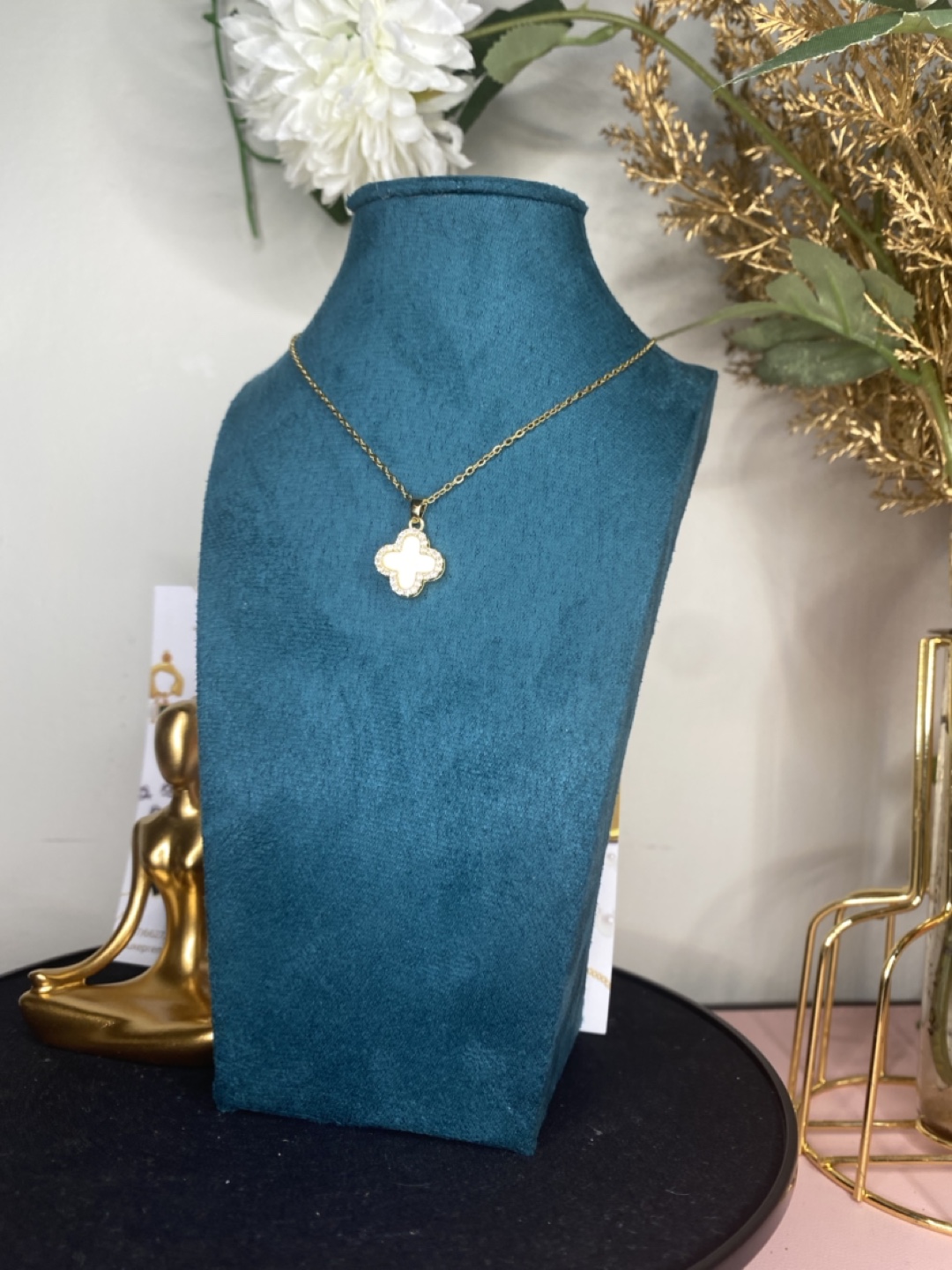 Gold Four-Leaf Clover Necklace - photo 3