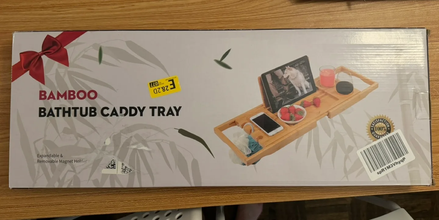 Bamboo Bathtub Caddy Tray image indicator(3)