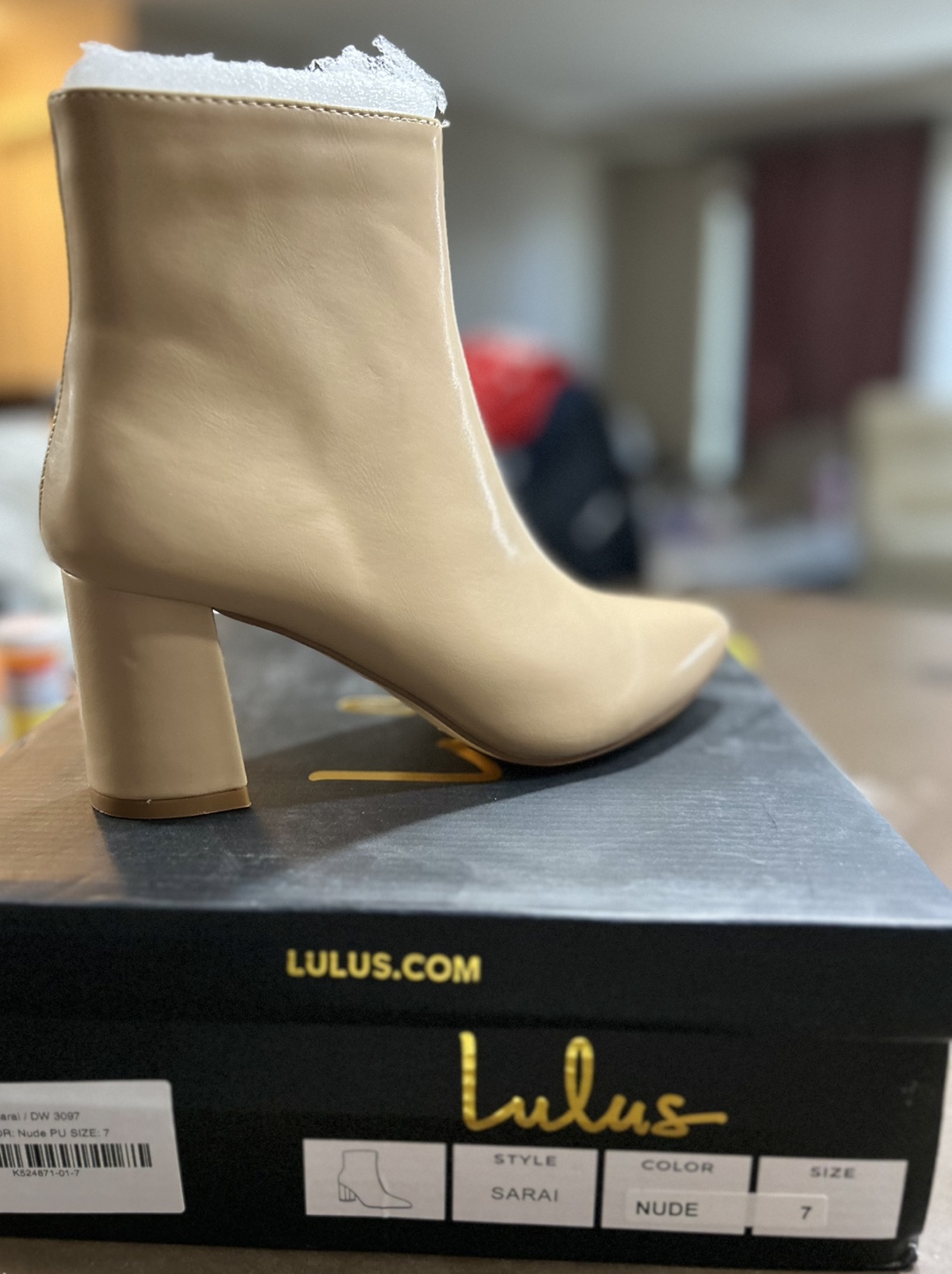 Lulus Sarai Nude Booties Size 7