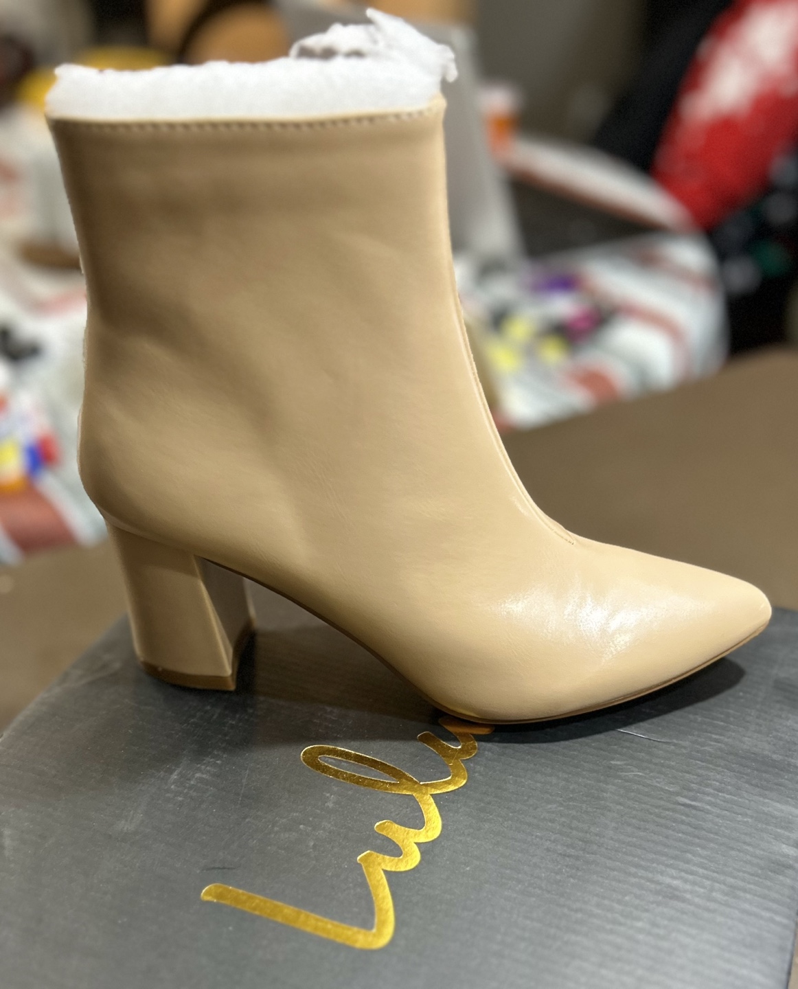 Lulus Sarai Nude Booties Size 7 - photo 2