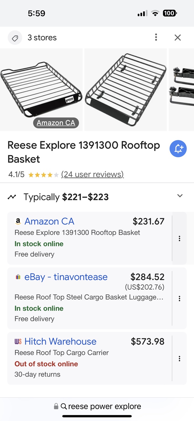 Reese carry power rooftop cargo basket - photo 3