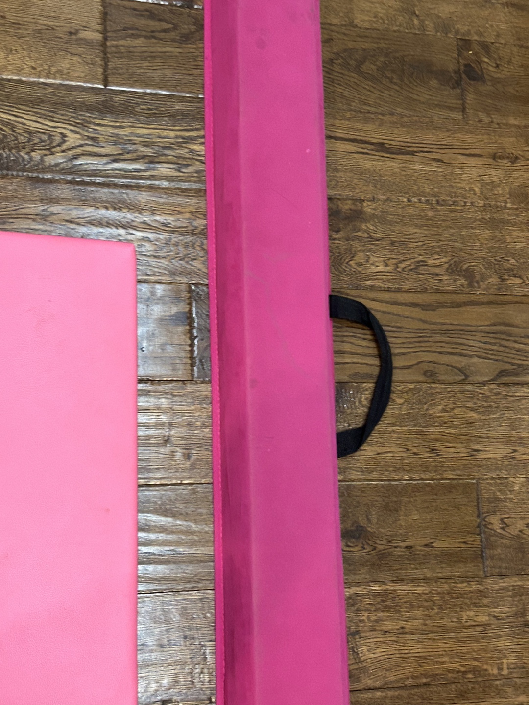 Pink Gymnastics Balance Beam and mat